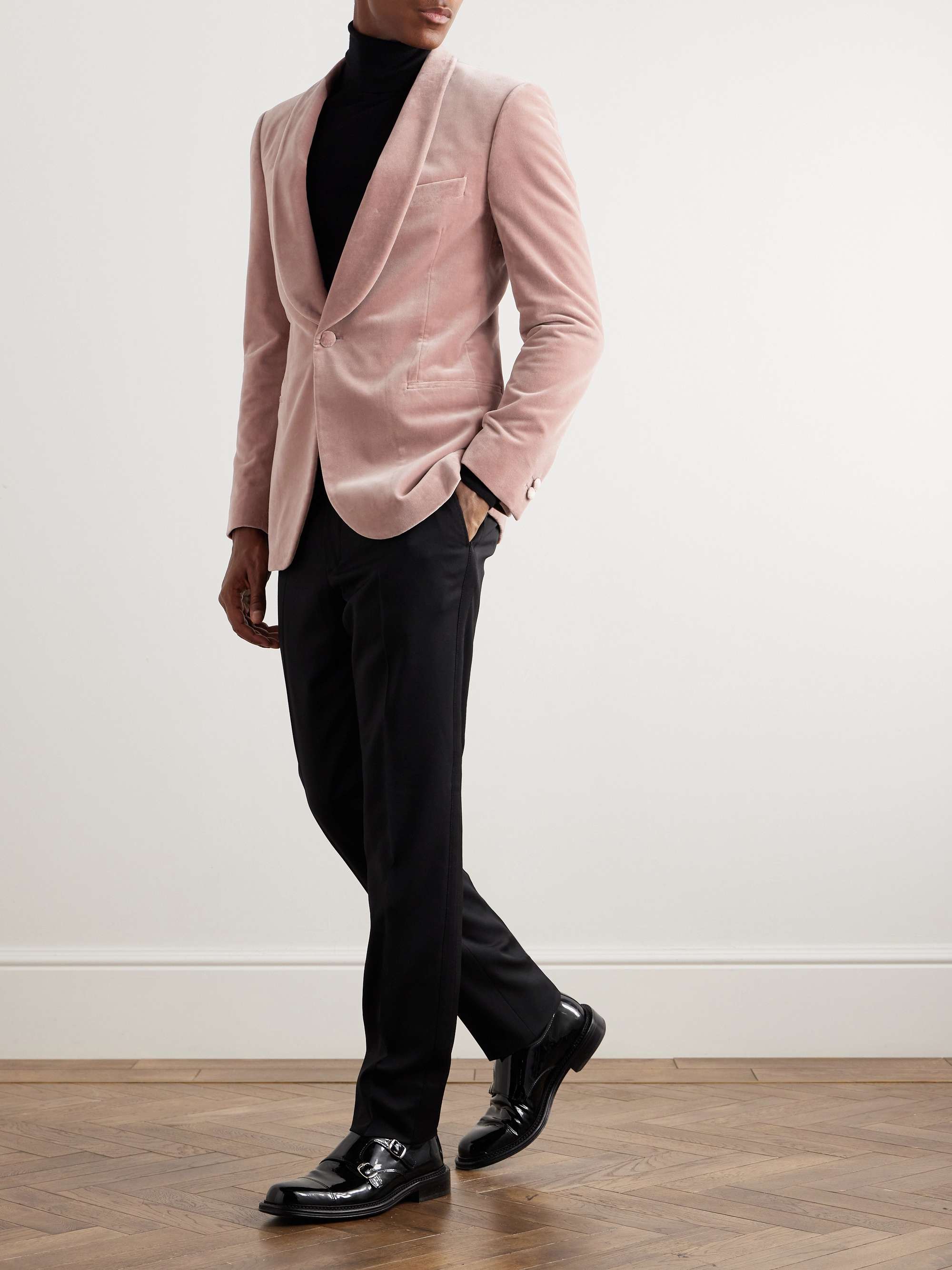 Cotton-Blend Velvet Tuxedo Jacket view