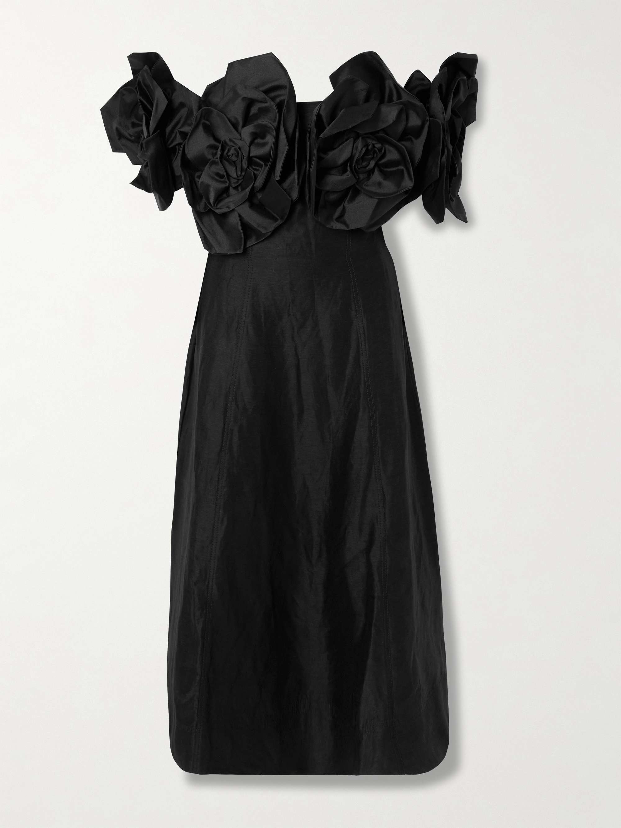 Etta appliquéd off-the-shoulder linen-blend midi dress hero visual