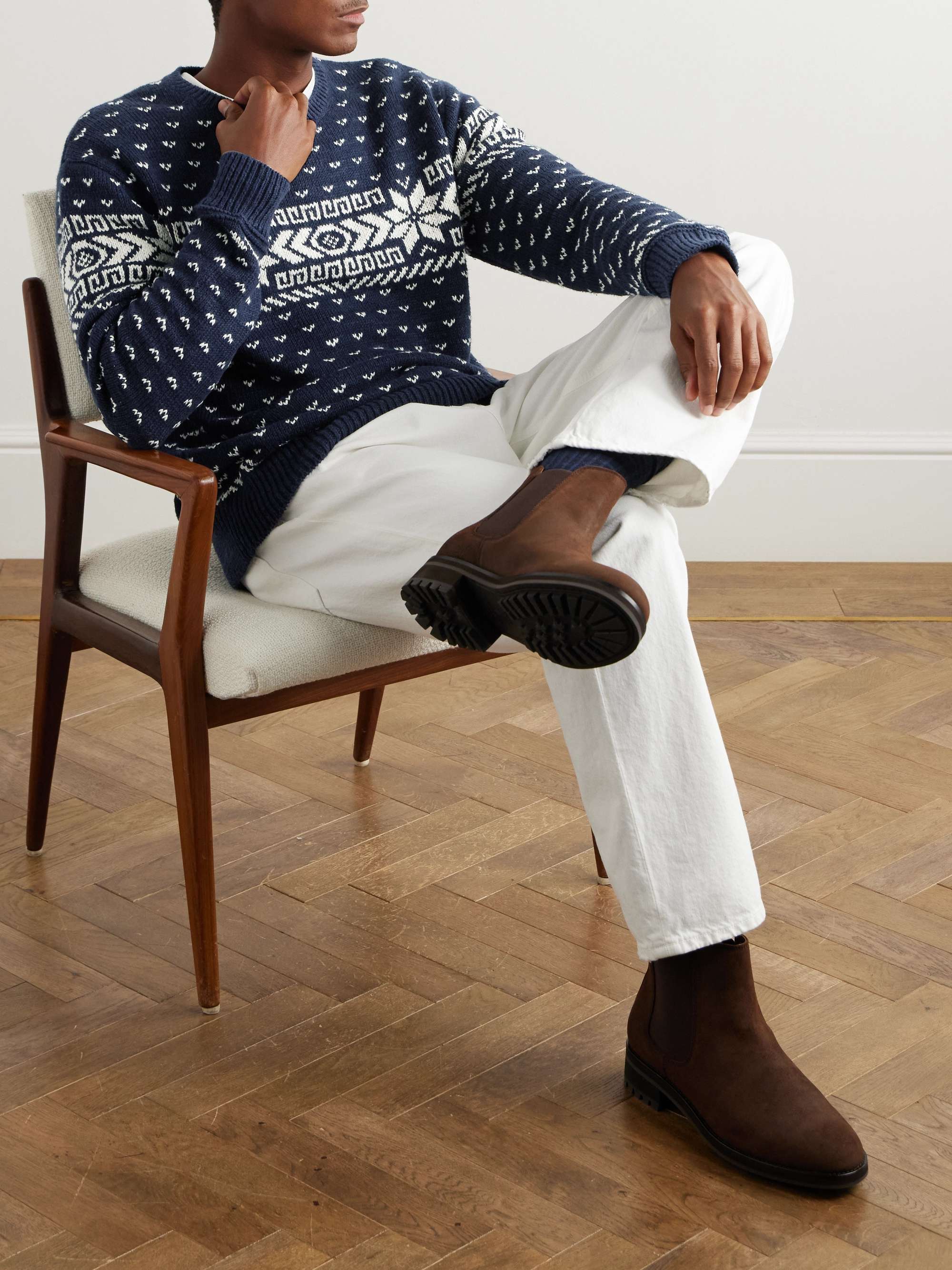 Fair Isle Cotton and Cashmere-Blend Sweater view