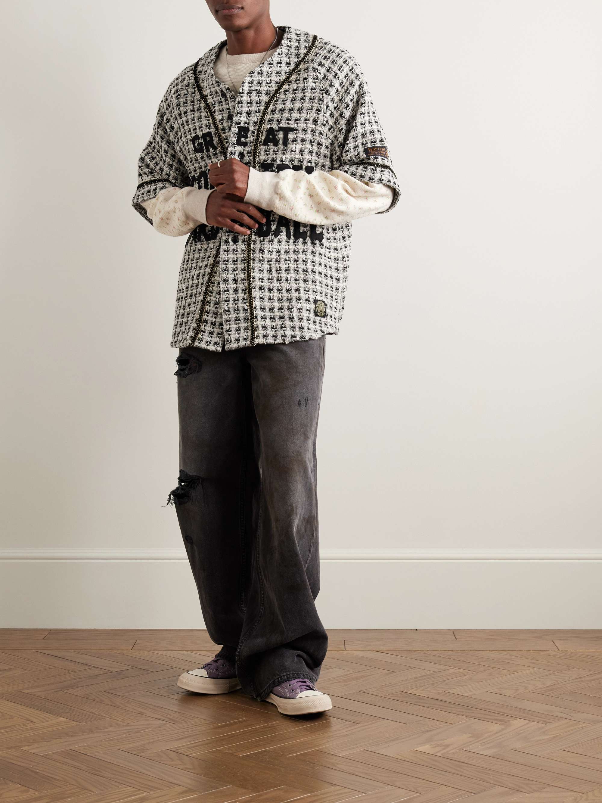 Great Kountry Appliquéd Embroidered Tweed Shirt view
