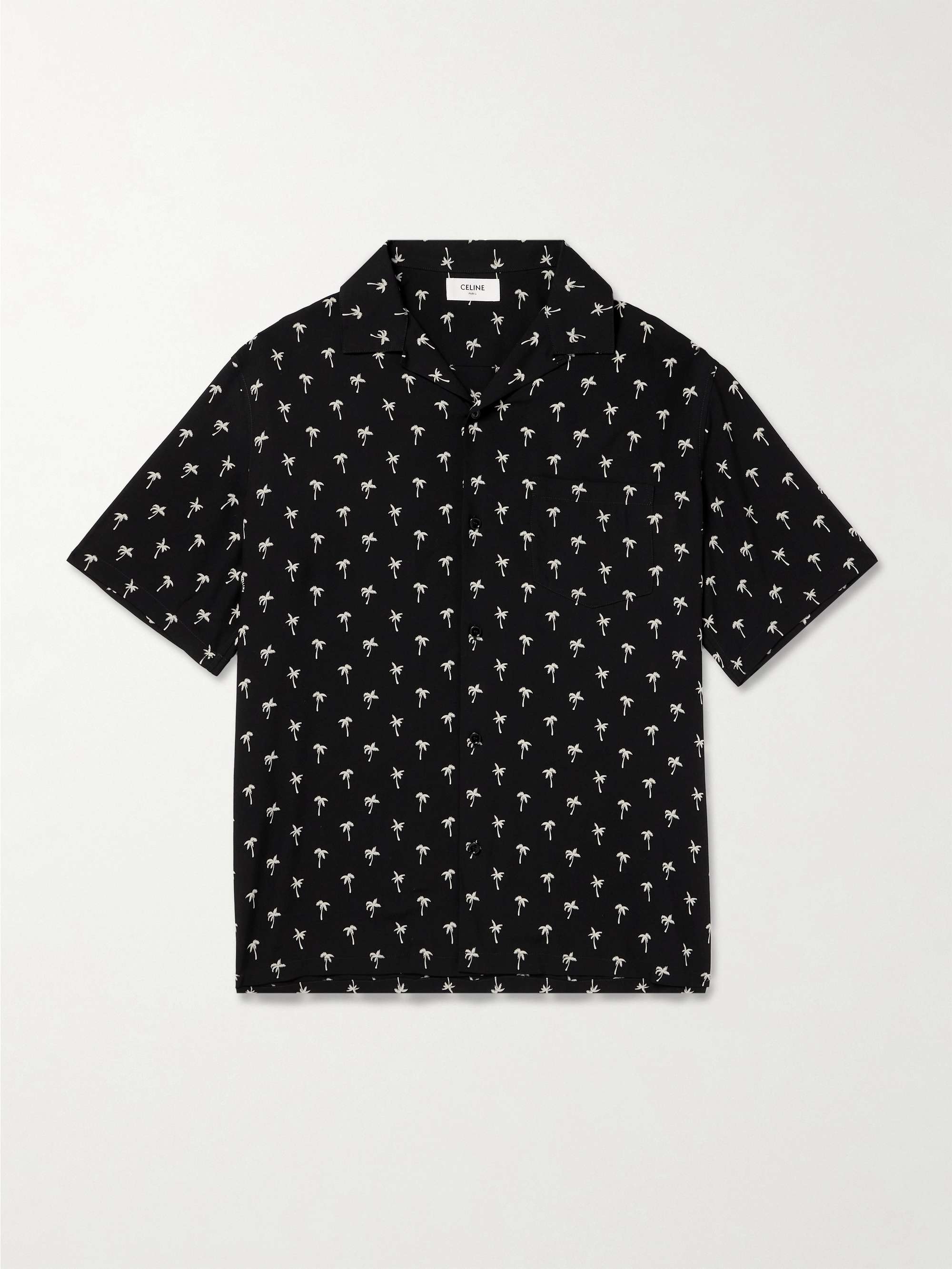 Camp-Collar Printed Crepe Shirt hero visual
