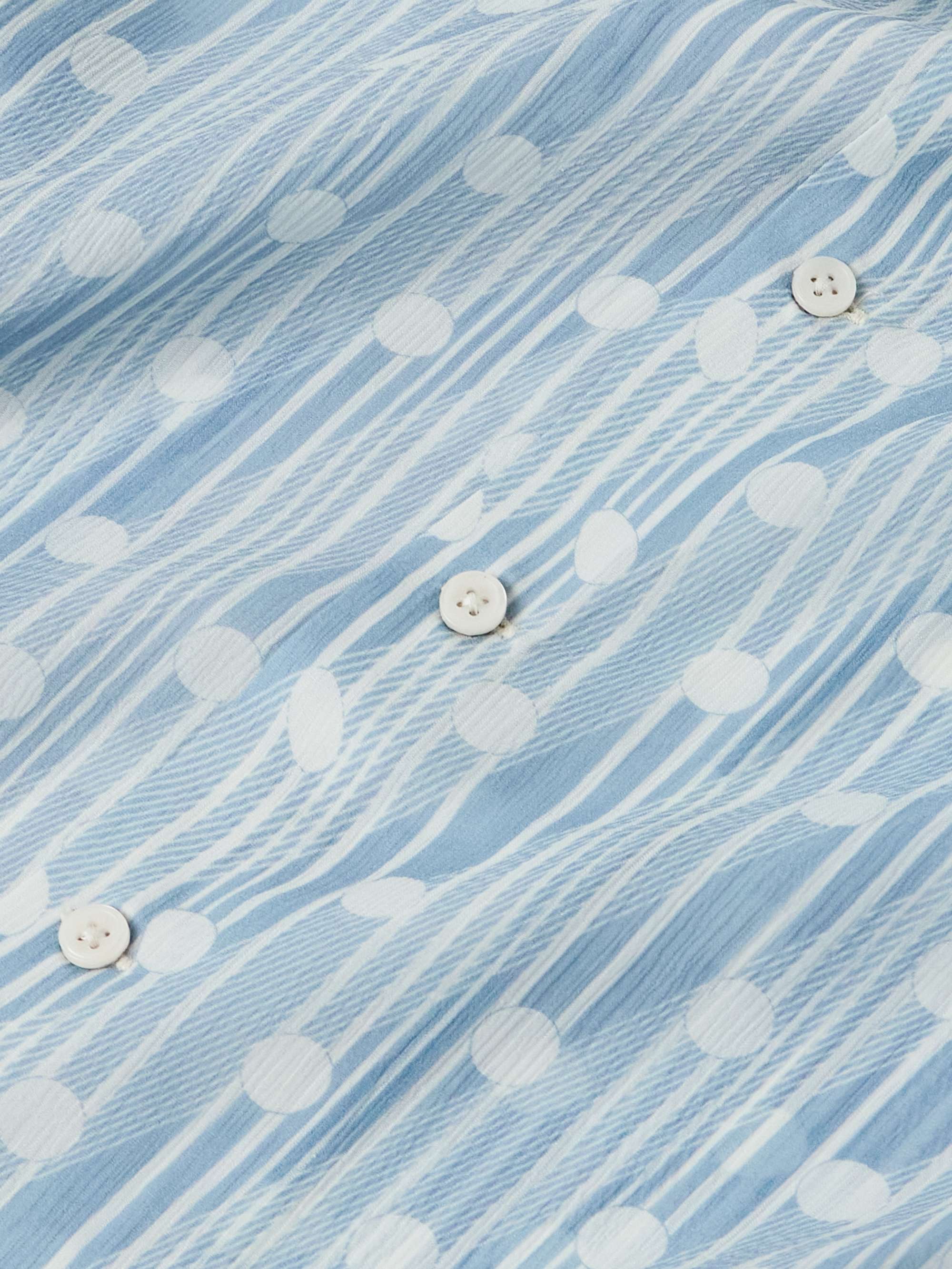 Meridian Camp-Collar Printed Silk-Chiffon Shirt view