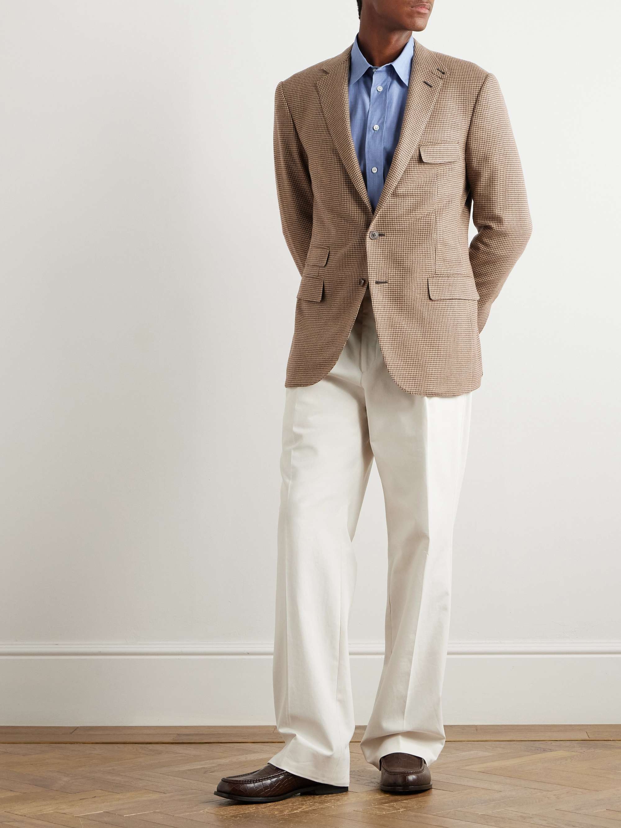 Slim-Fit Puppytooth Wool, Silk and Cashmere-Blend Blazer view