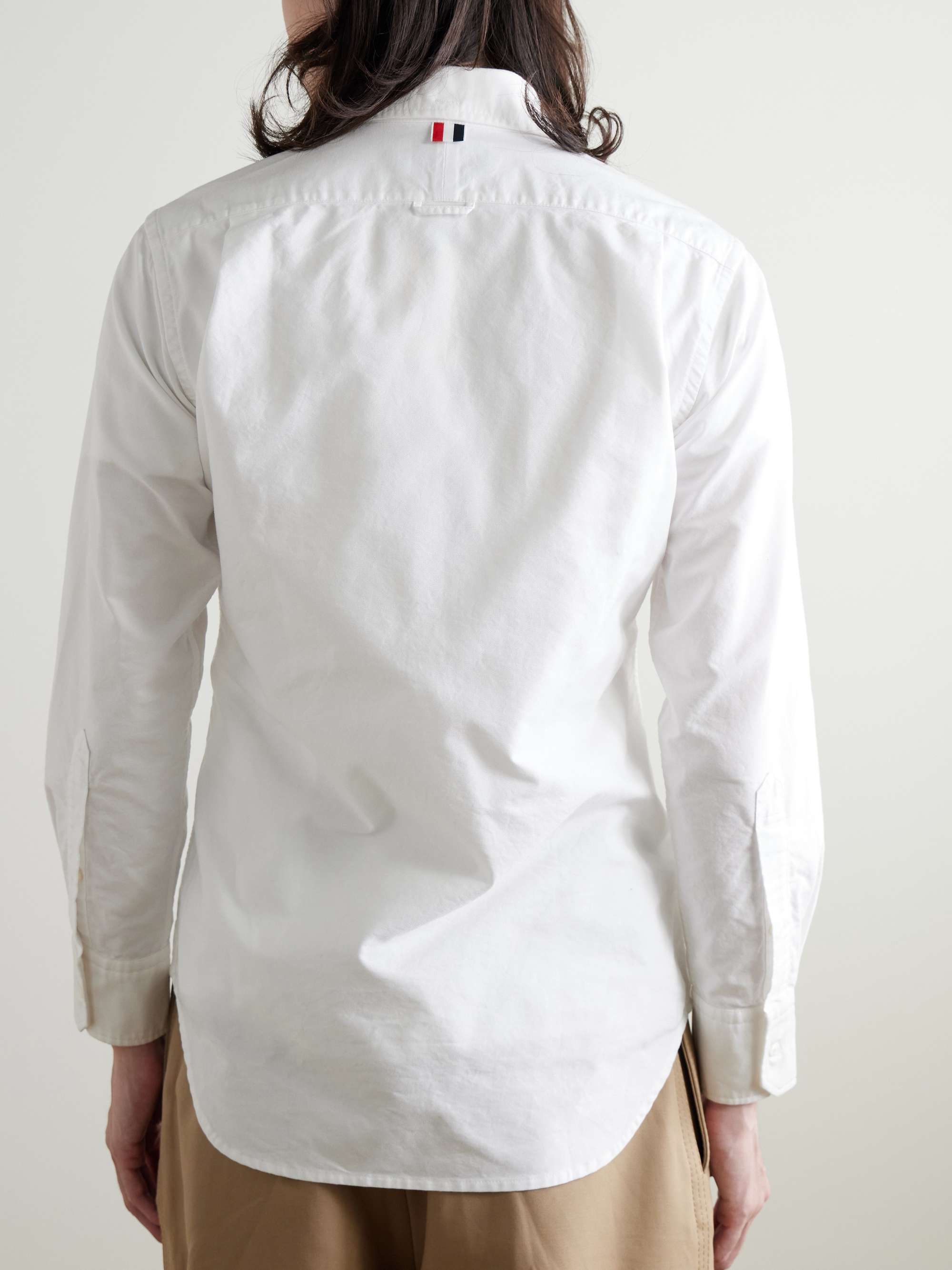 Slim-Fit Button-Down Collar Logo-Appliquéd Cotton Oxford Shirt view