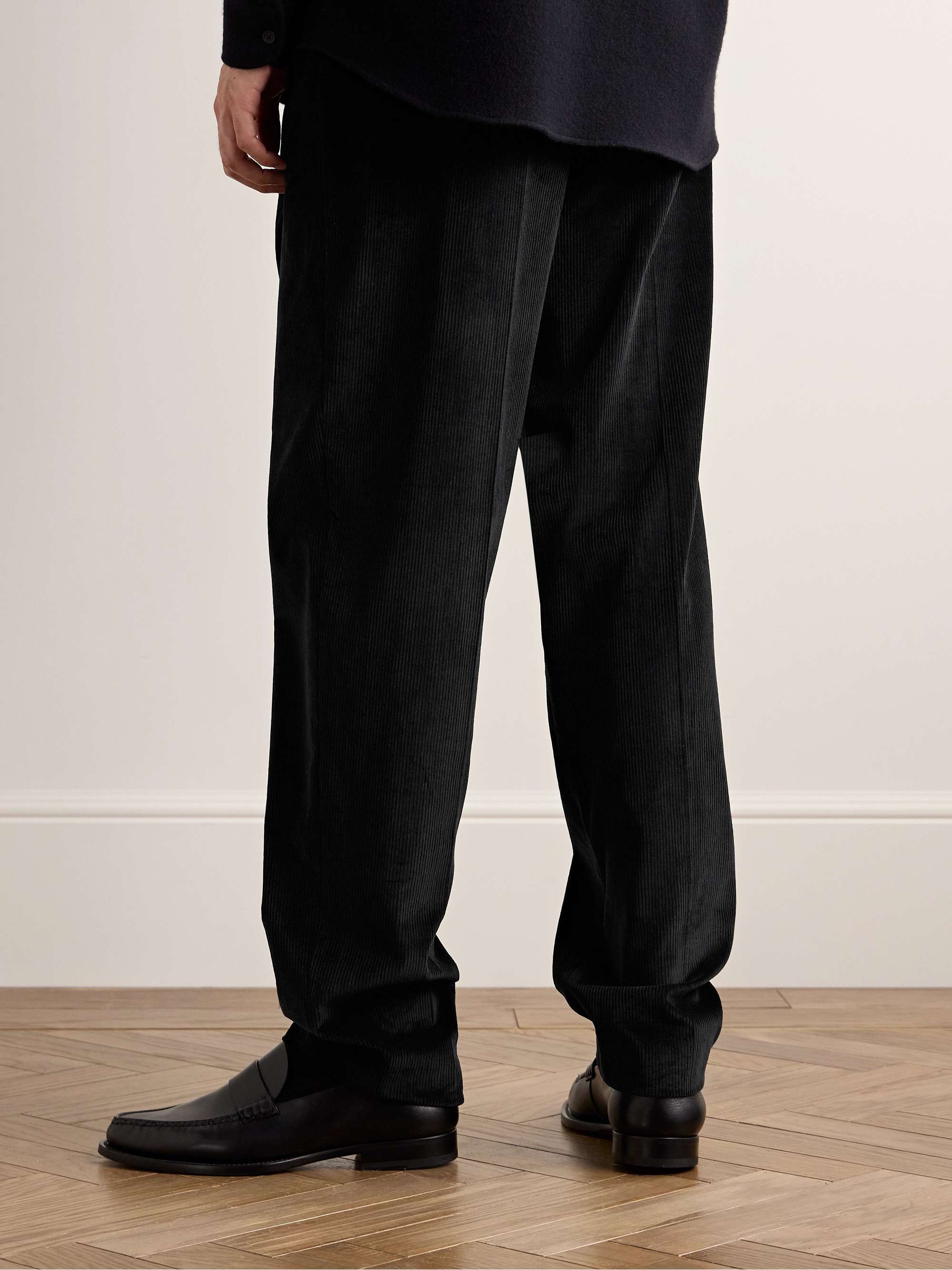Speek Tapered Pleated Cotton and Cashmere-Blend Corduroy Suit Trousers view