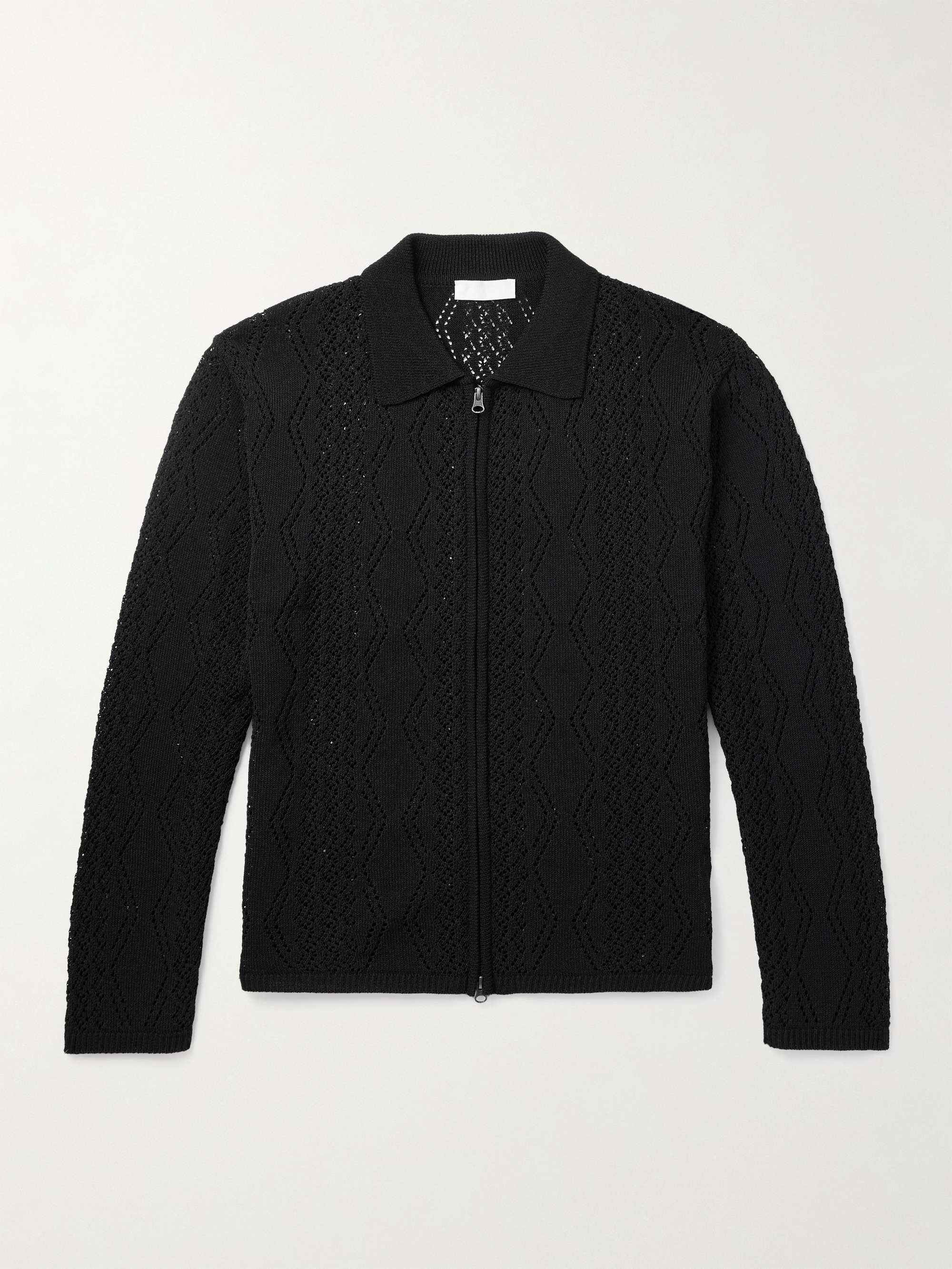Crocheted Zip-Up Cardigan hero visual