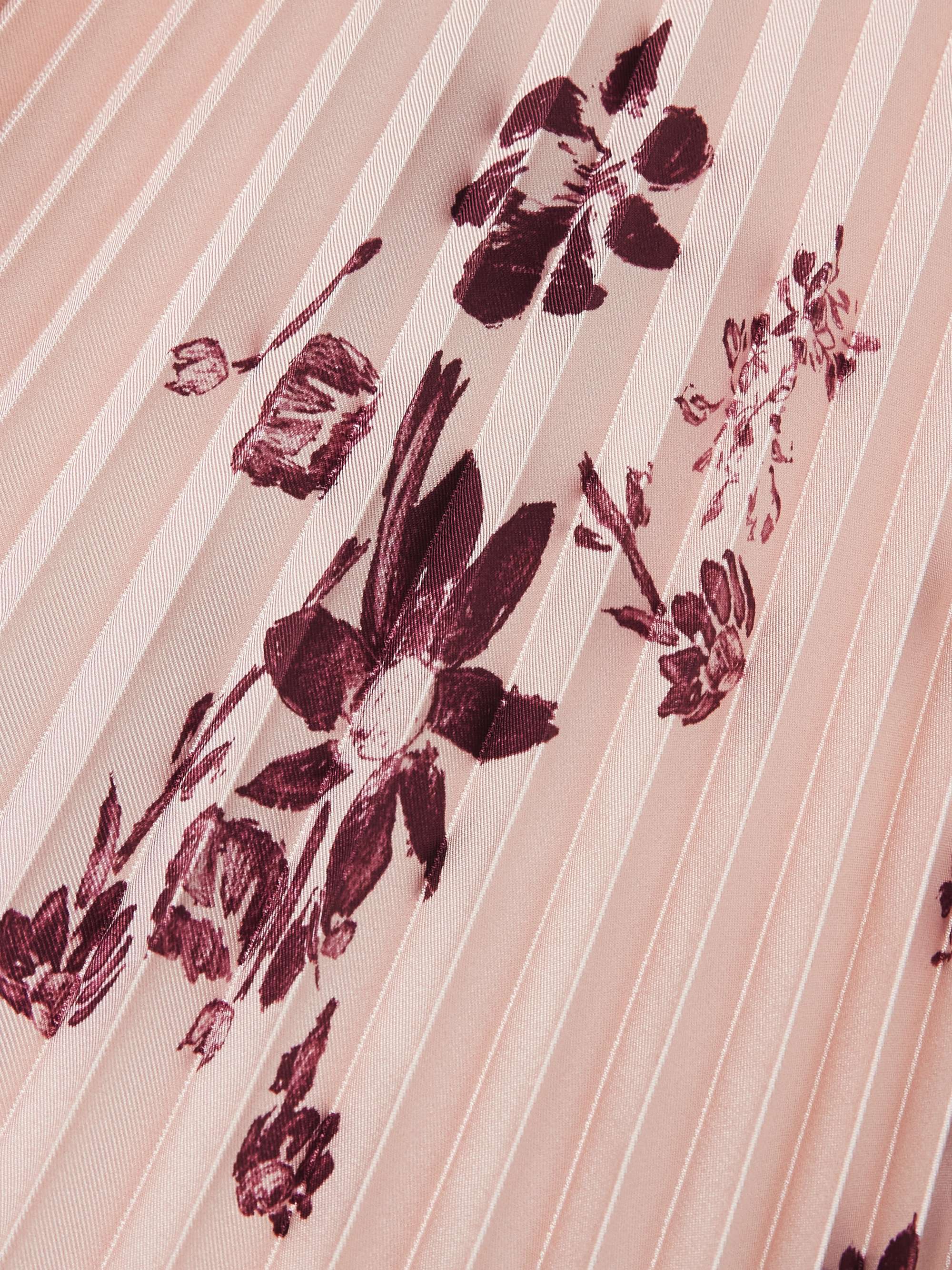 Eames pleated floral-print silk-twill midi skirt view