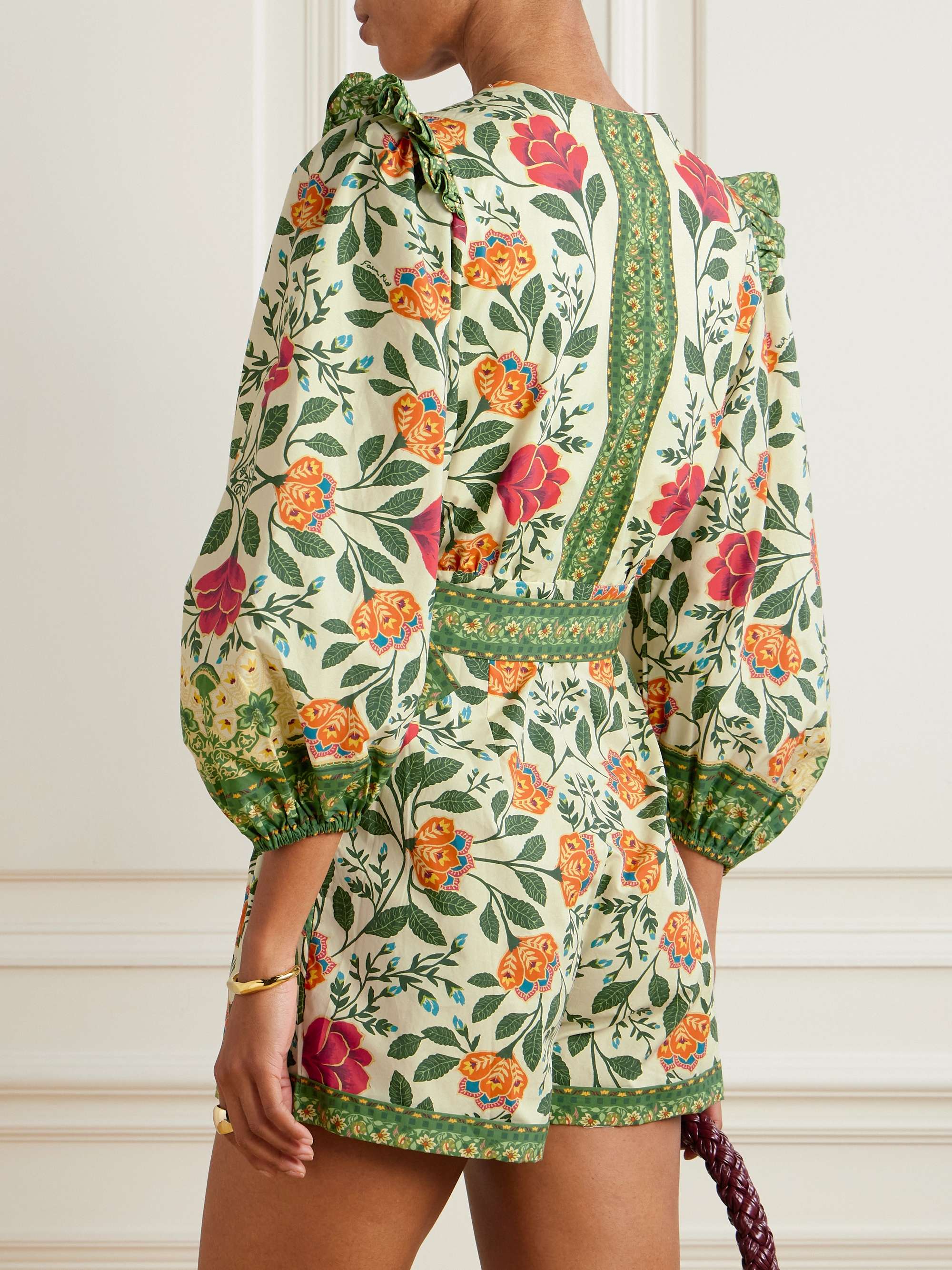 Garden Tapestry ruffled belted floral-print cotton-poplin jumpsuit view