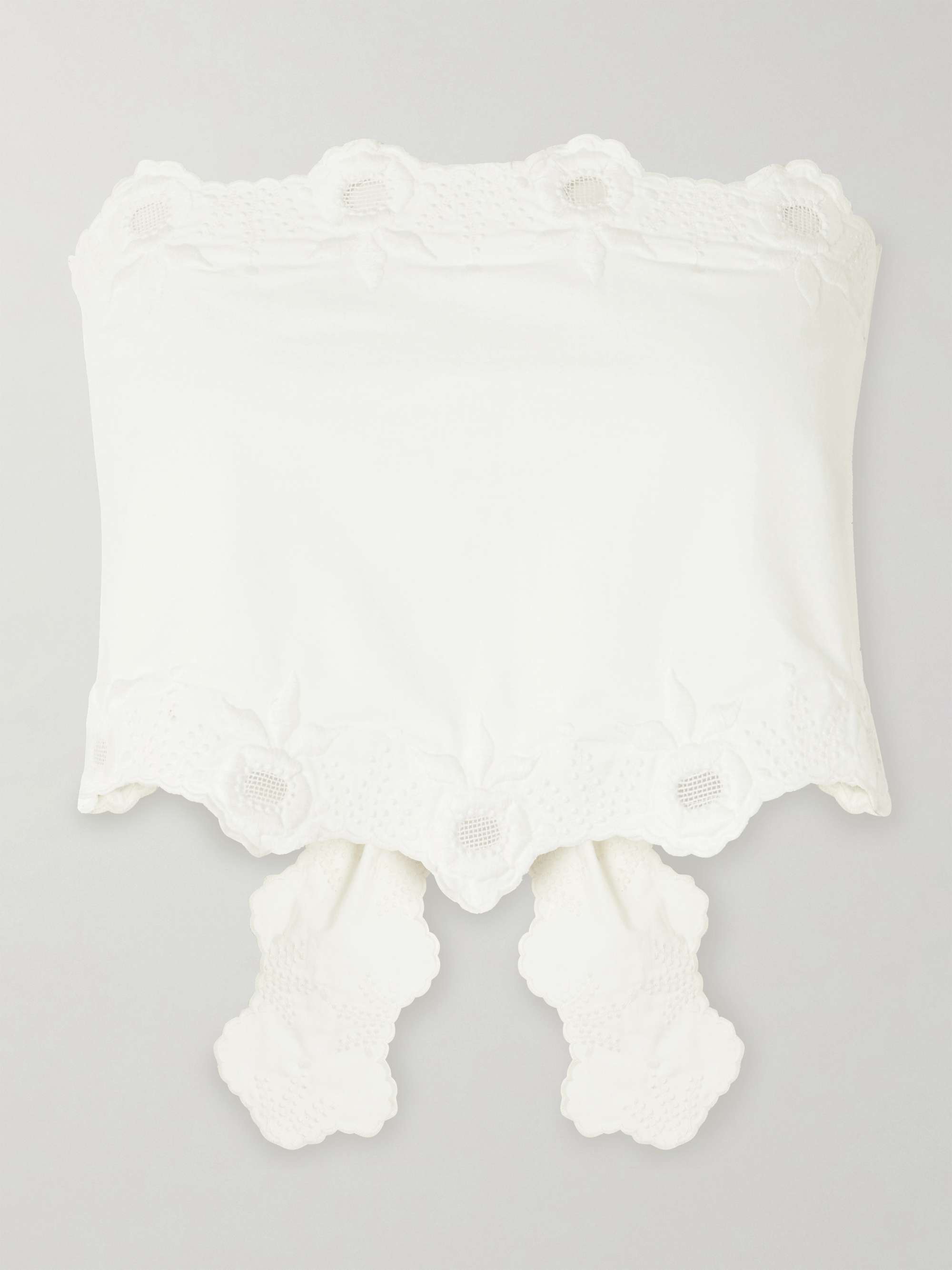 Antoinette strapless scalloped embroidered cotton-voile top hero visual