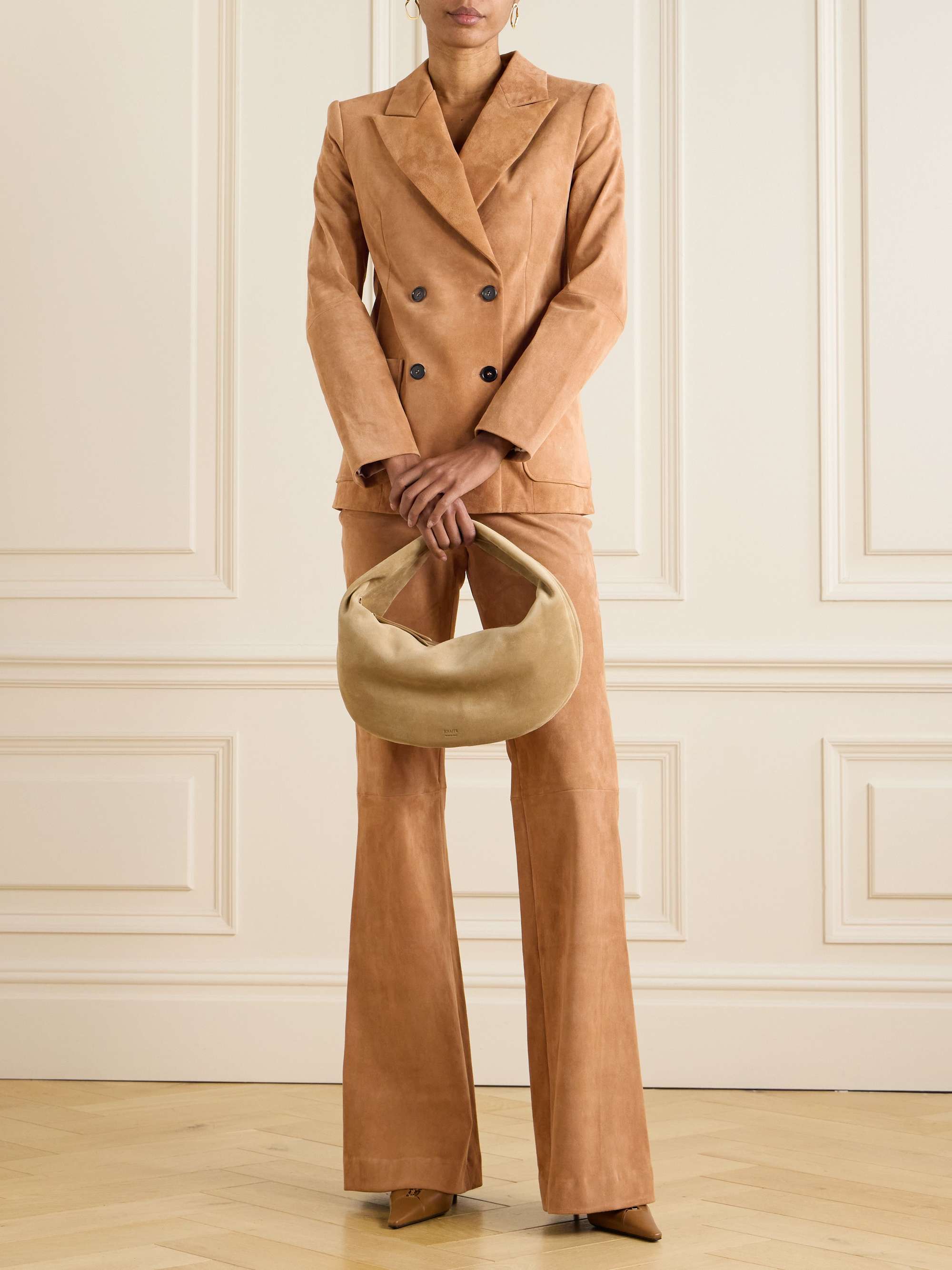 Laurent suede flared pants view