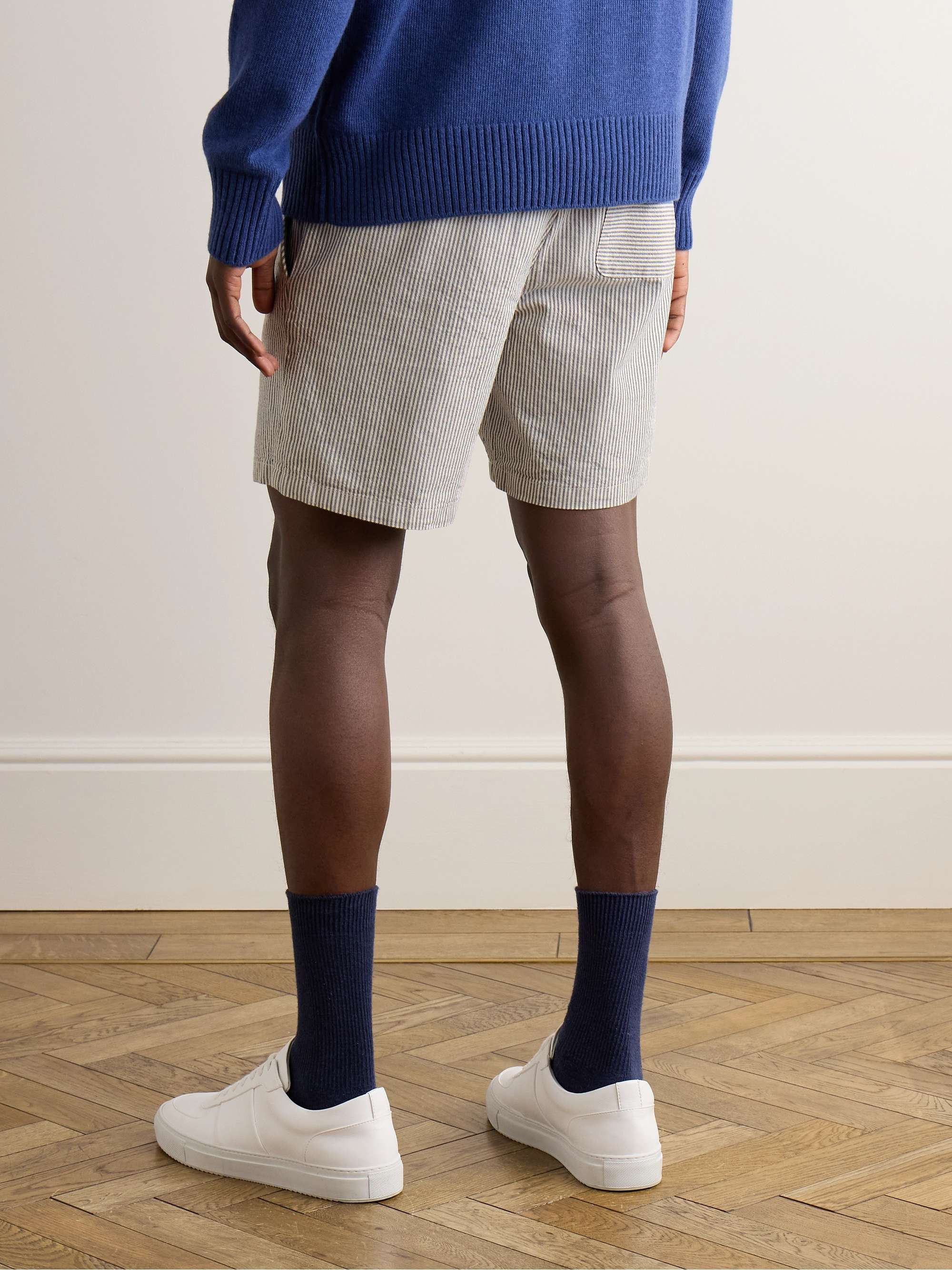 Slim-Fit Straight-Leg Striped Cotton Bermuda Shorts view