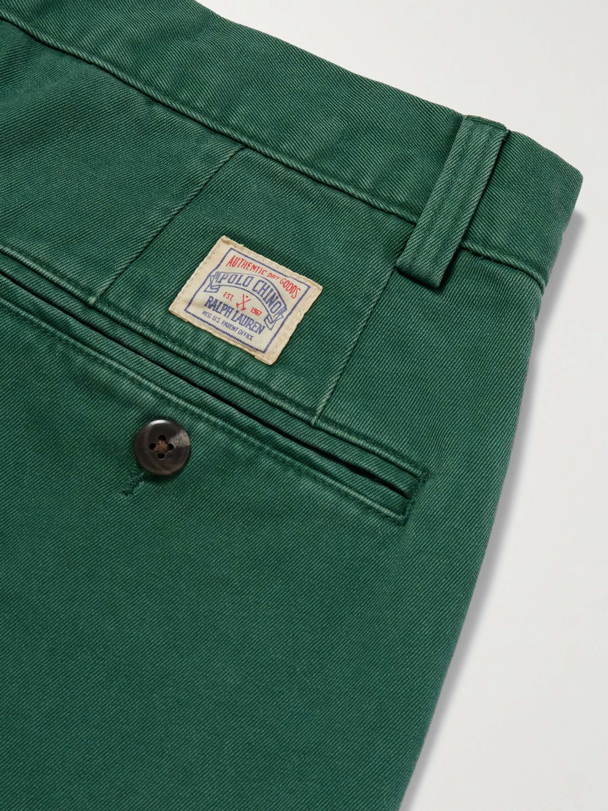 Tapered Pleated Cotton-Twill Chinos view