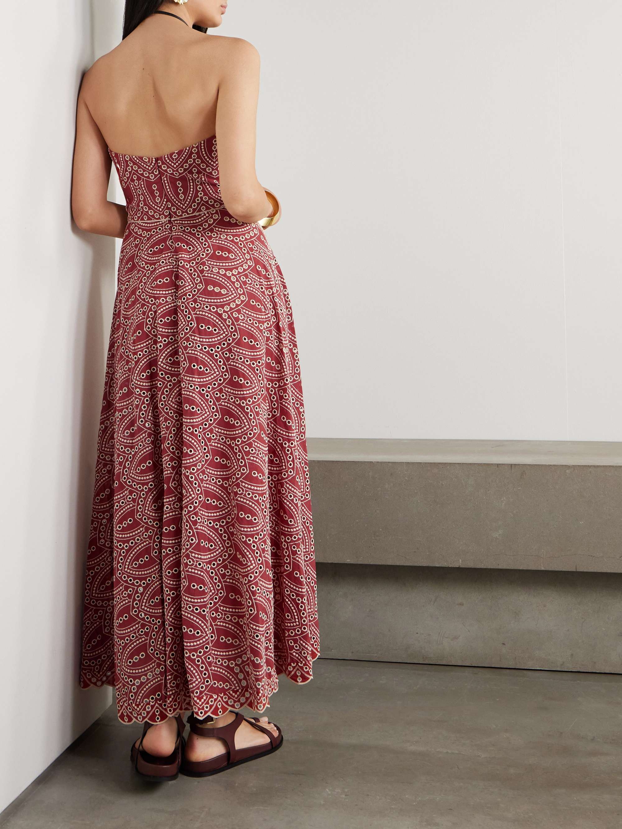 Bengala strapless embellished broderie anglaise maxi dress view
