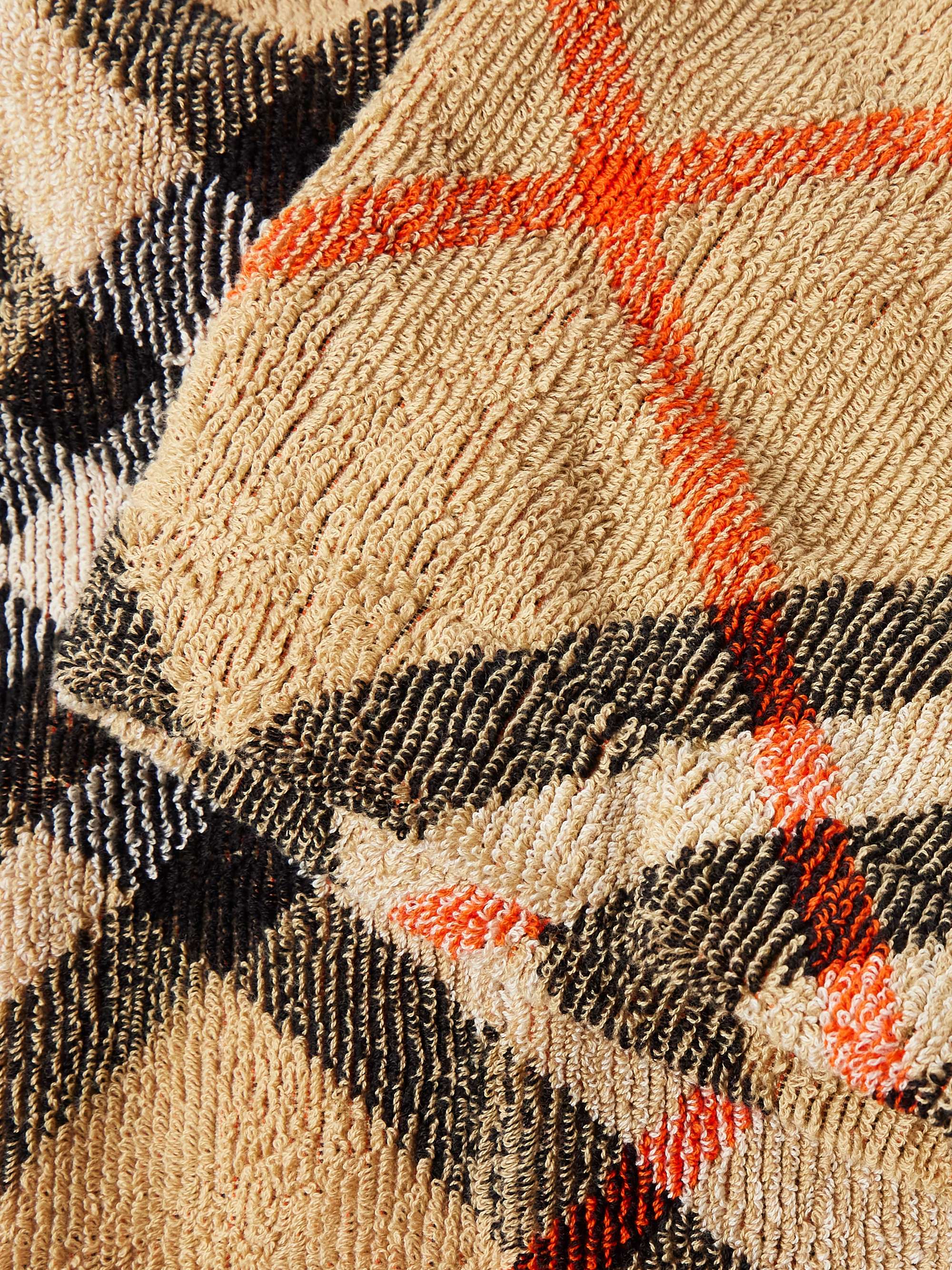 Belted Checked Cotton-Terry Robe view