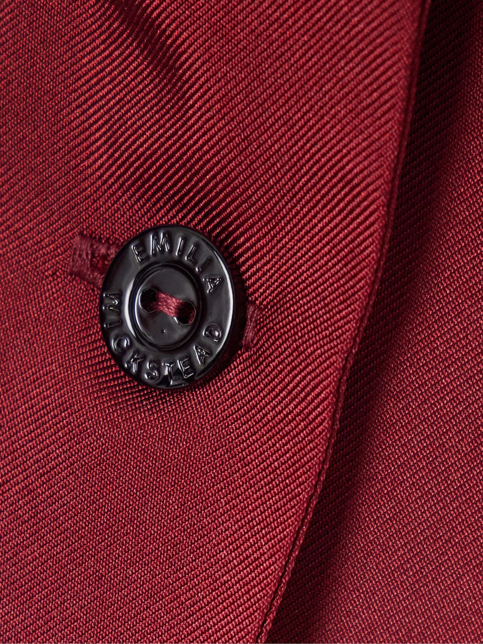 Belted silk-twill midi shirt dress view