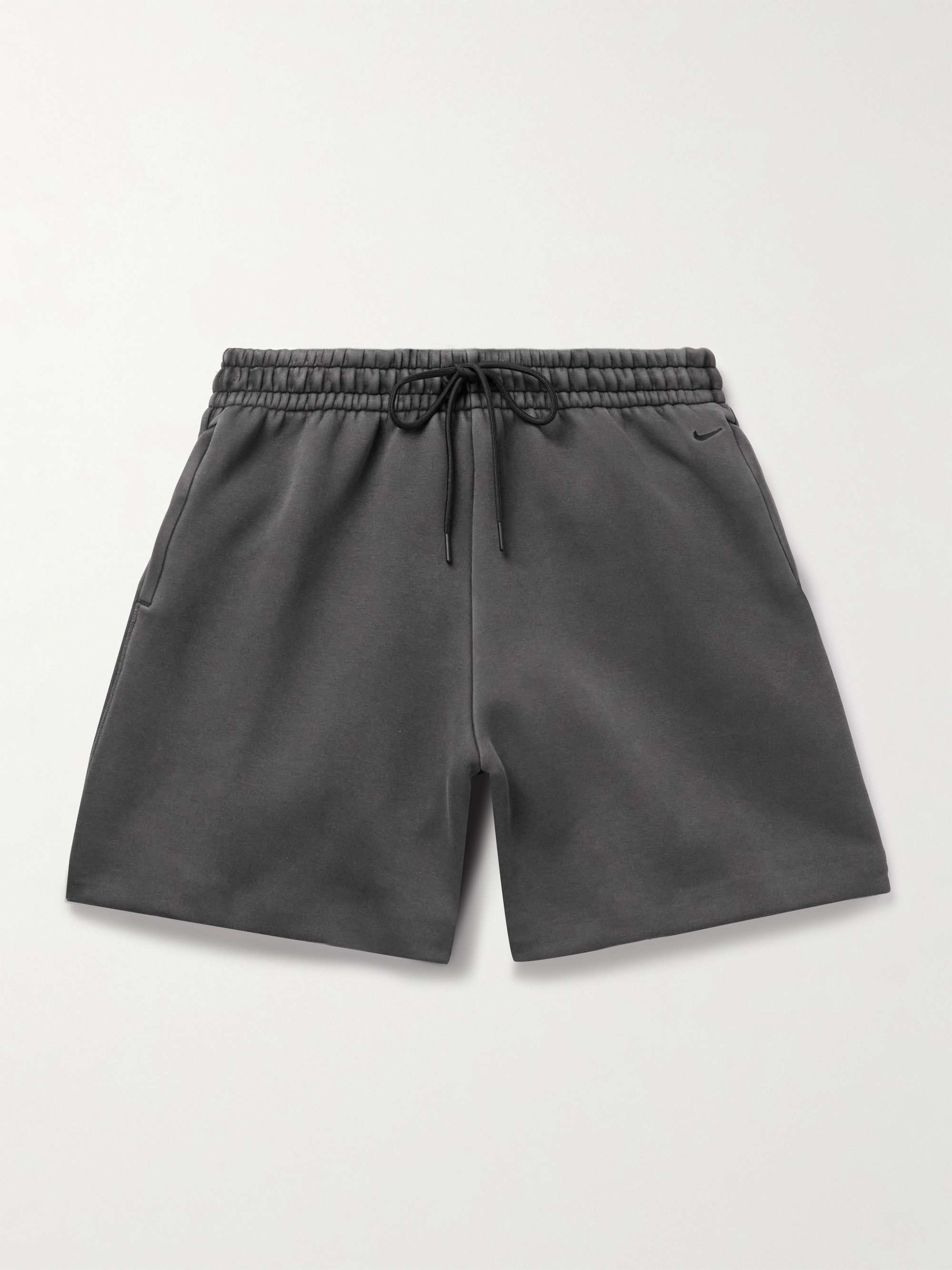 Wide-Leg Garment-Dyed Tech-Fleece Drawstring Shorts hero visual