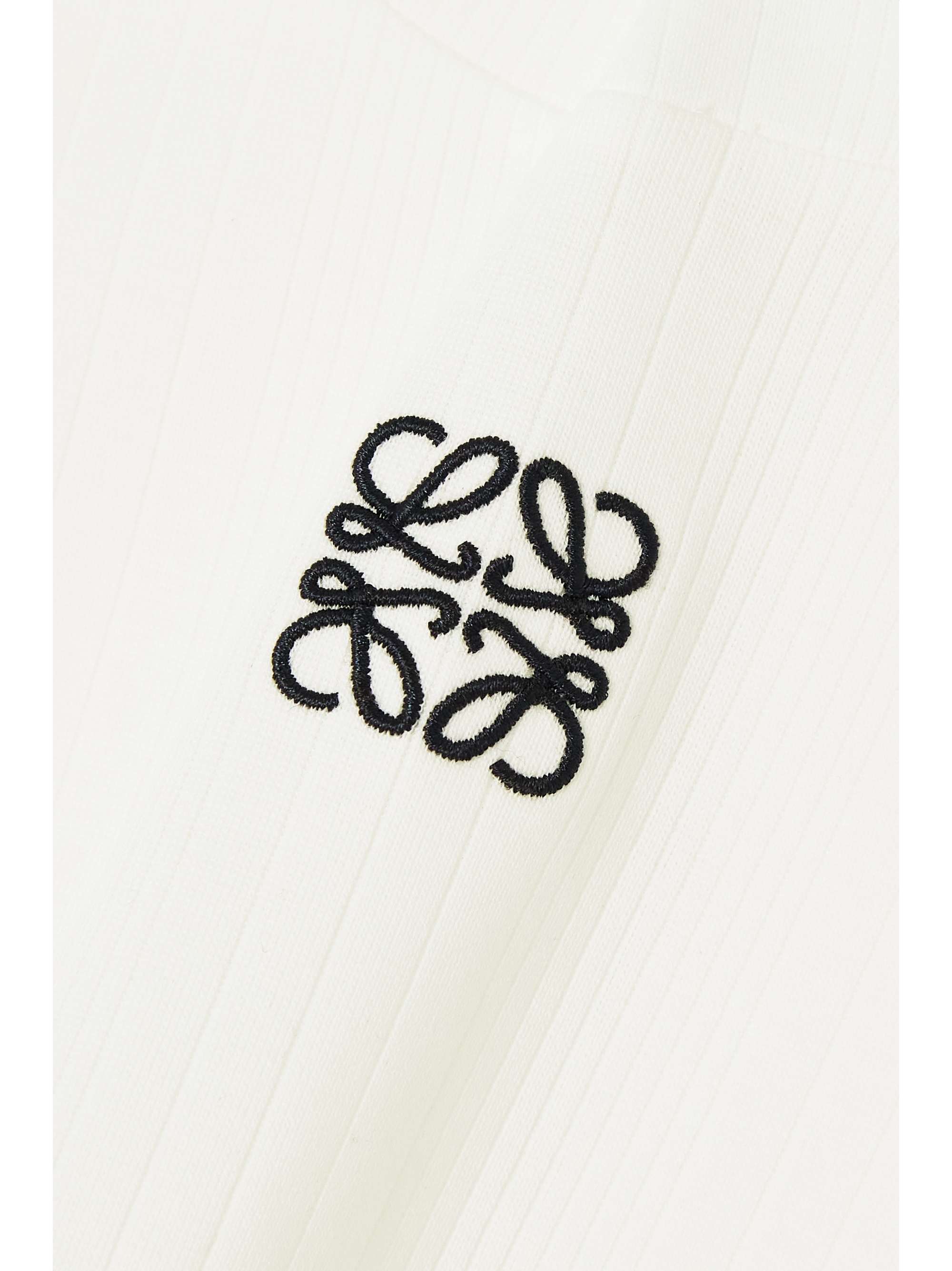 Anagram cropped embroidered ribbed cotton T-shirt view