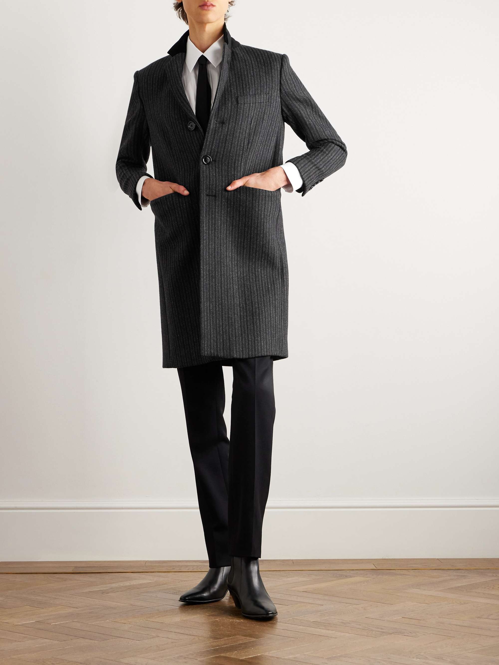 Chesterfield Striped Wool Coat view