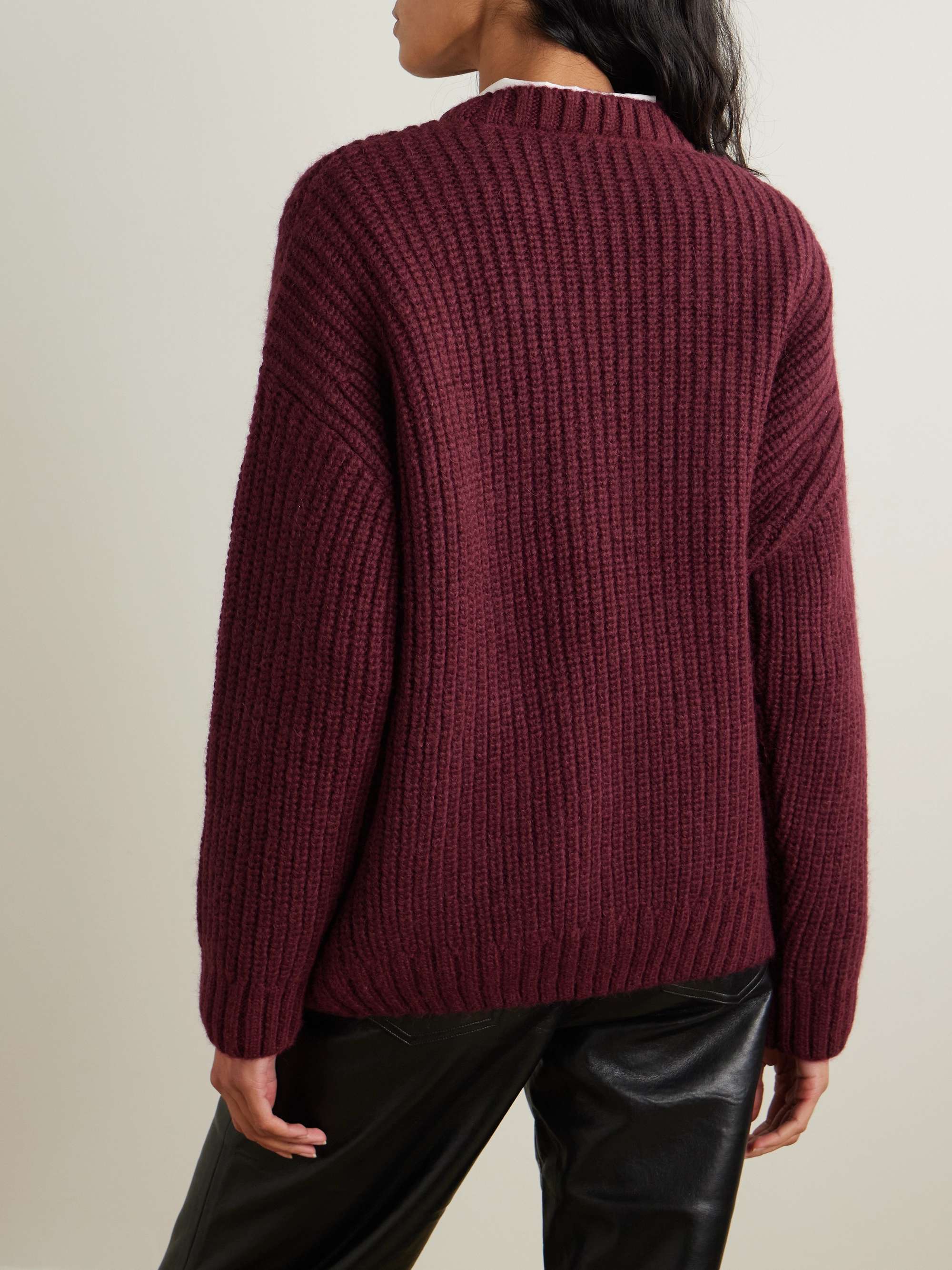 Sydney embroidered ribbed-knit sweater view