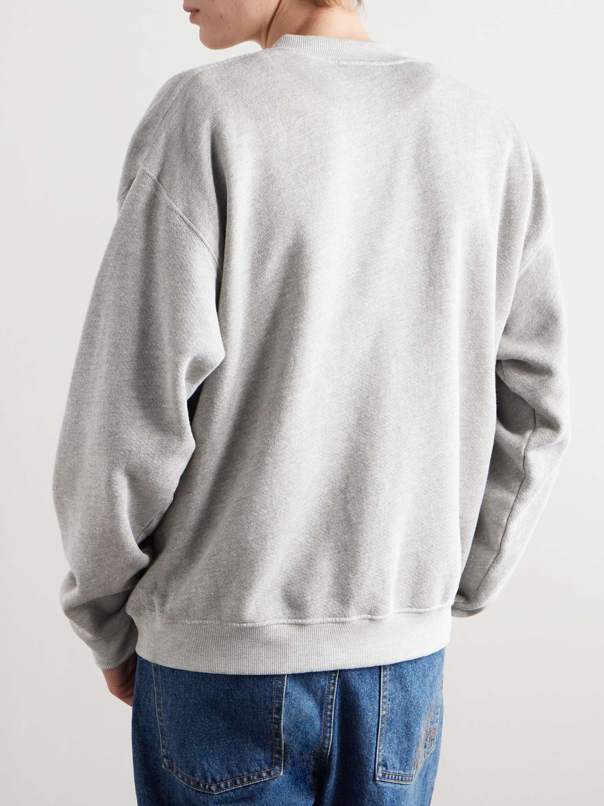 Horse Power Logo-Embroidered Garment-Dyed Cotton-Jersey Sweatshirt view