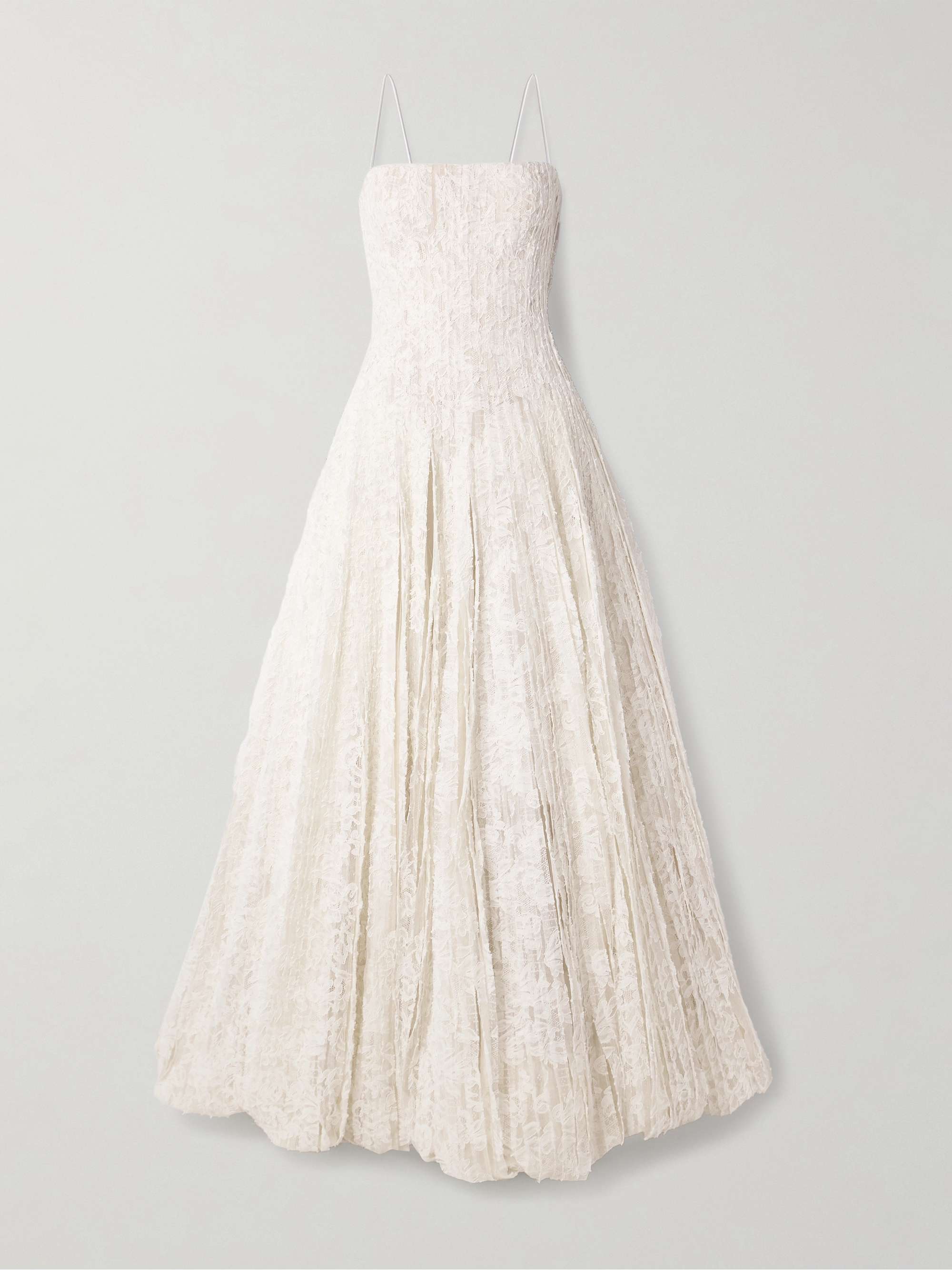 Marlow pintucked cotton-blend corded lace gown hero visual