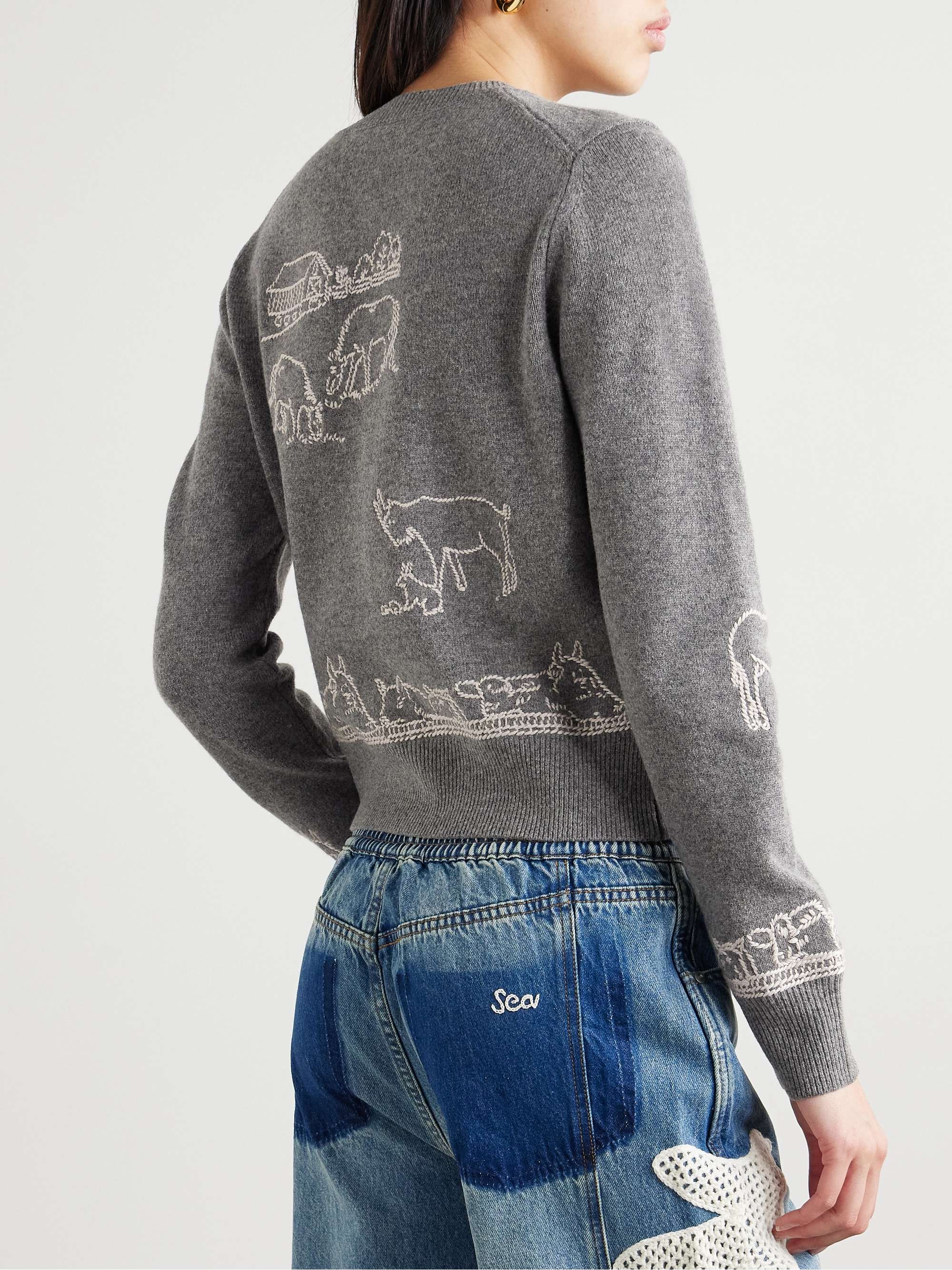 Edin embroidered merino wool cardigan view