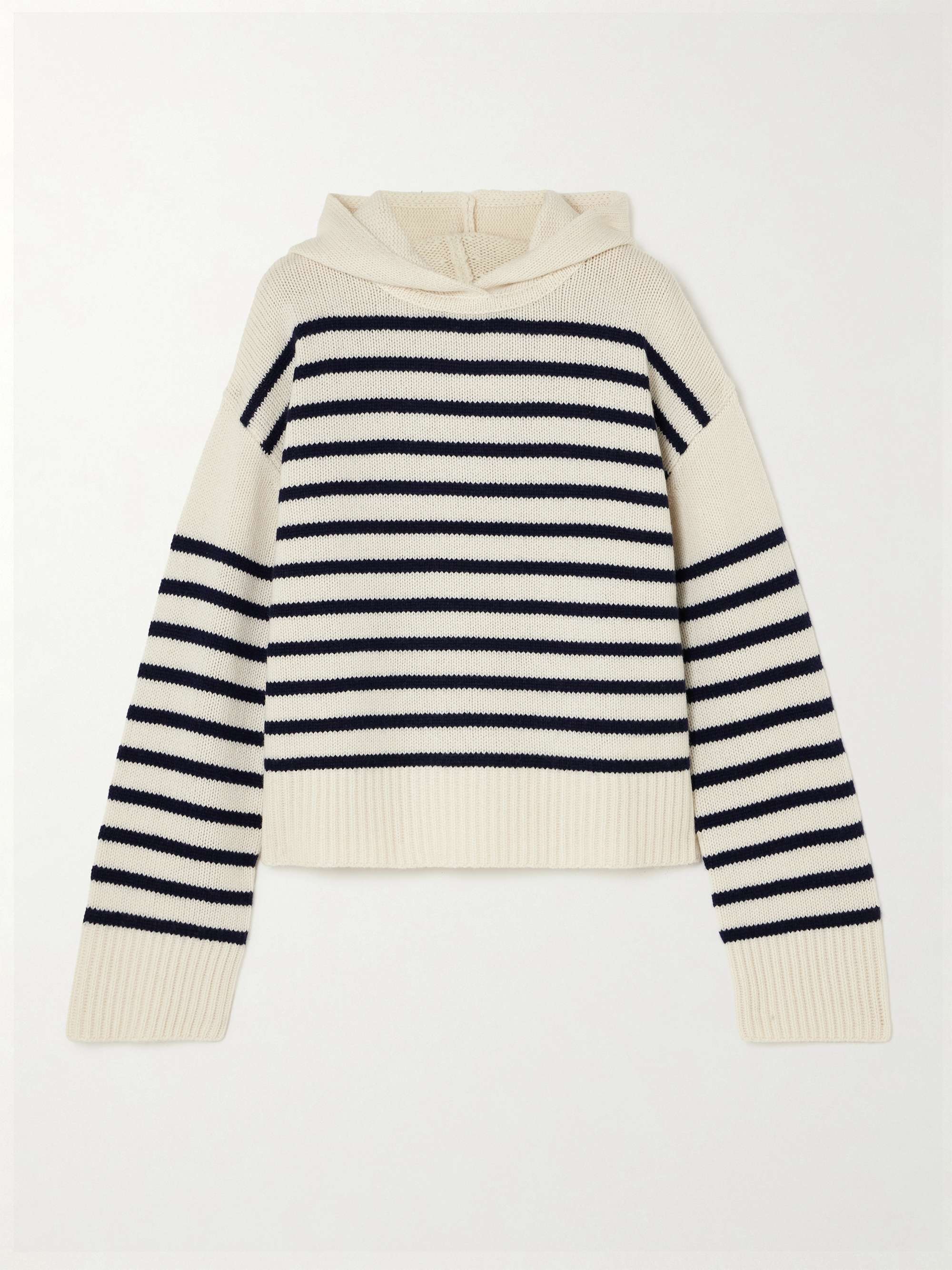 Karolin striped cashmere hoodie hero visual