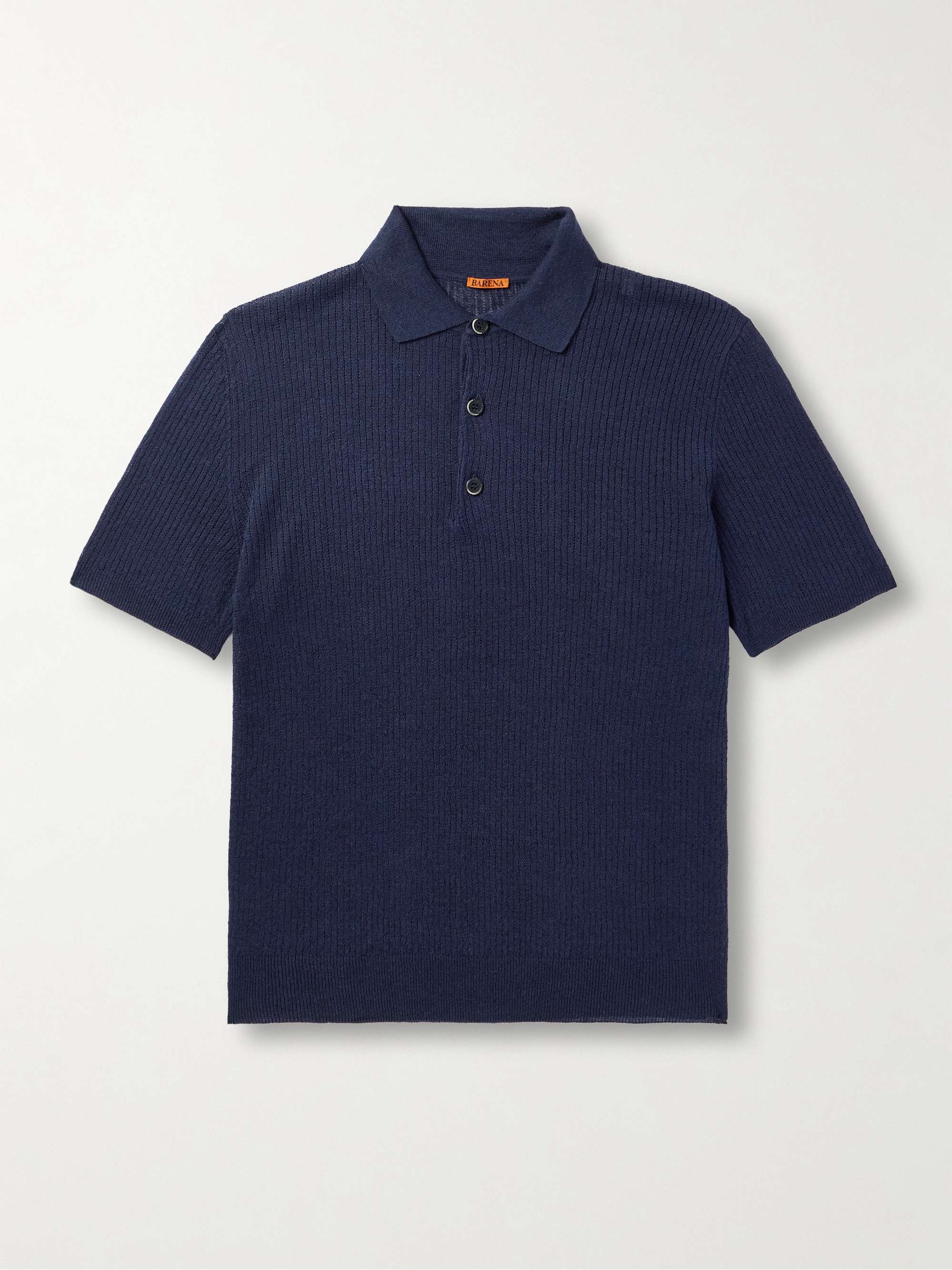 Marco Slim-Fit Ribbed Linen and Cotton-Blend Polo Shirt hero visual