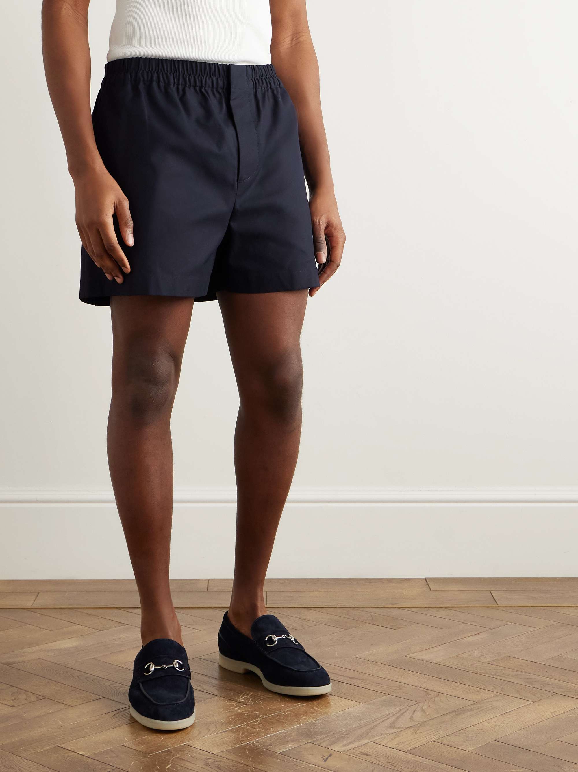 Straight-Leg Cotton Shorts view