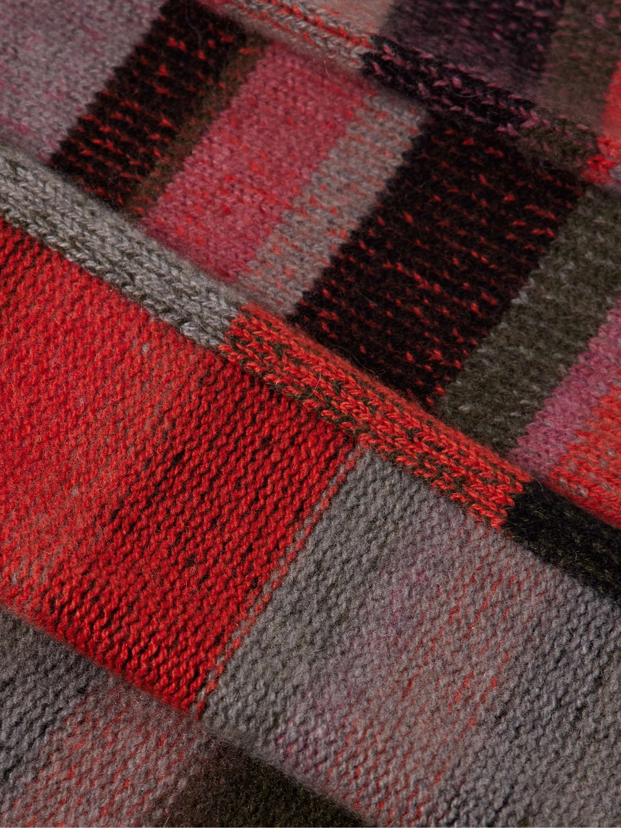 Shawl-Collar Striped Cashmere Cardigan view
