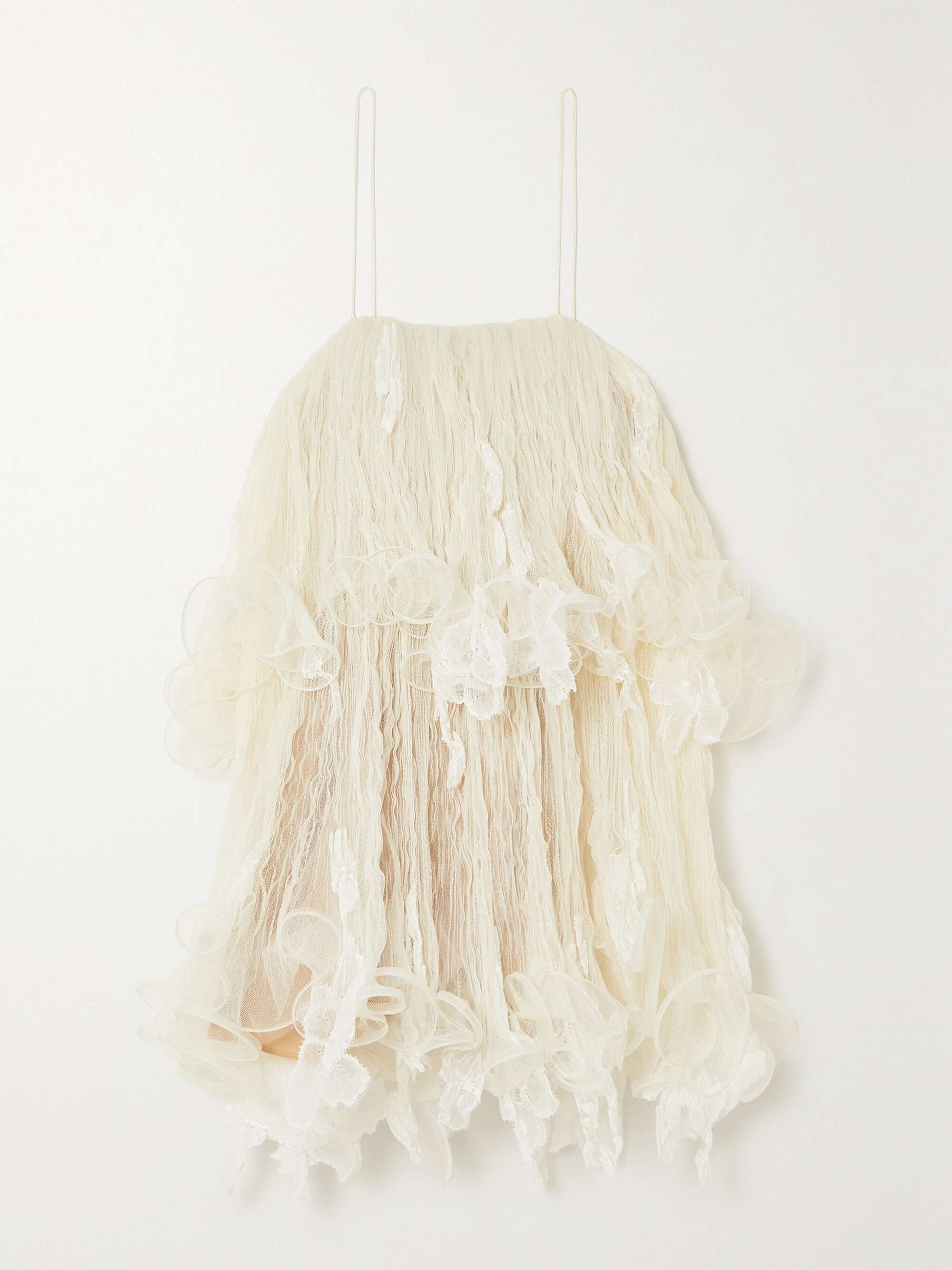 Wendell tiered ruffled lace and tulle mini dress hero visual
