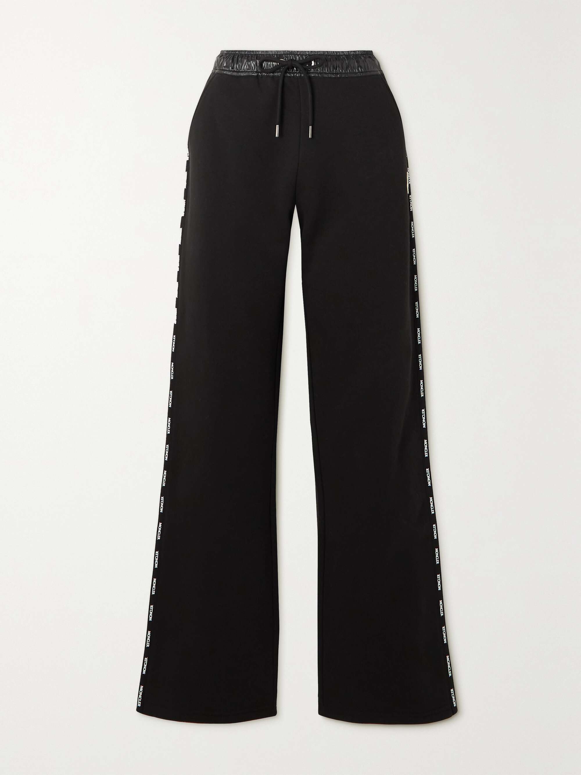 Appliquéd shell-trimmed cotton-jersey sweatpants hero visual