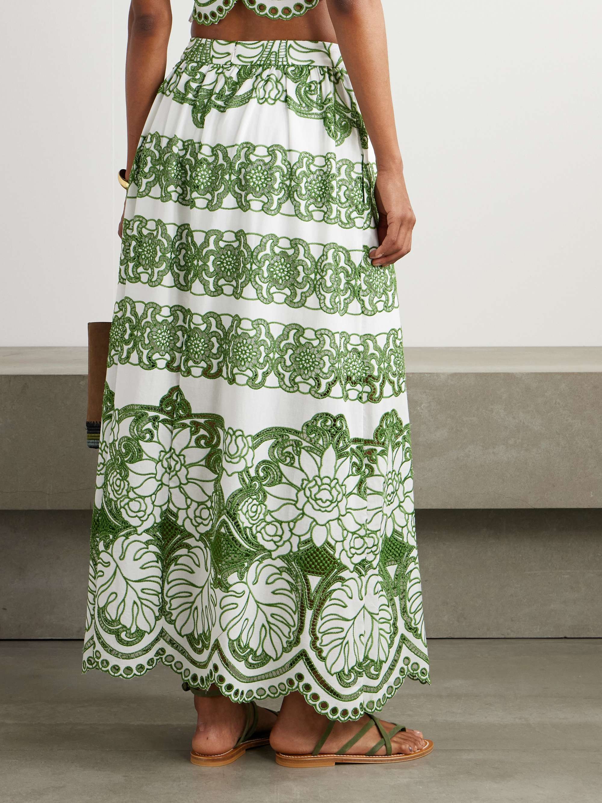Belan scalloped broderie anglaise maxi skirt view
