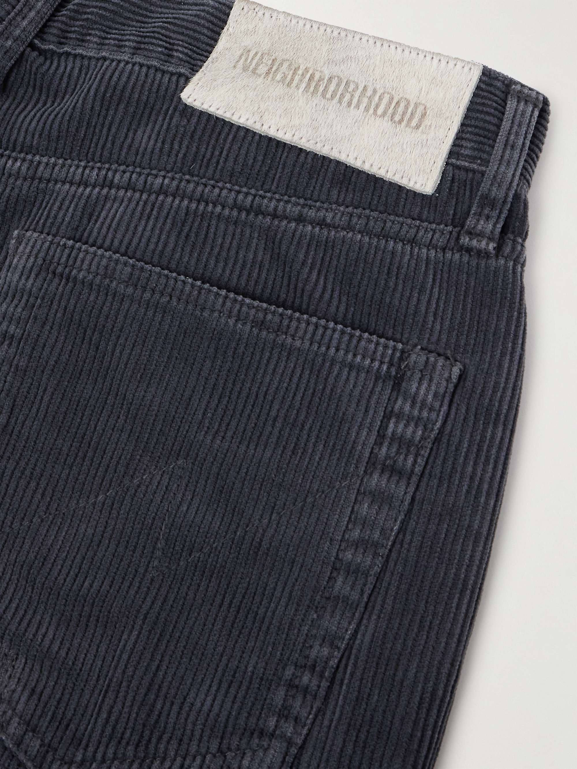 Savage Wide-Leg Distressed Cotton-Corduroy Trousers view