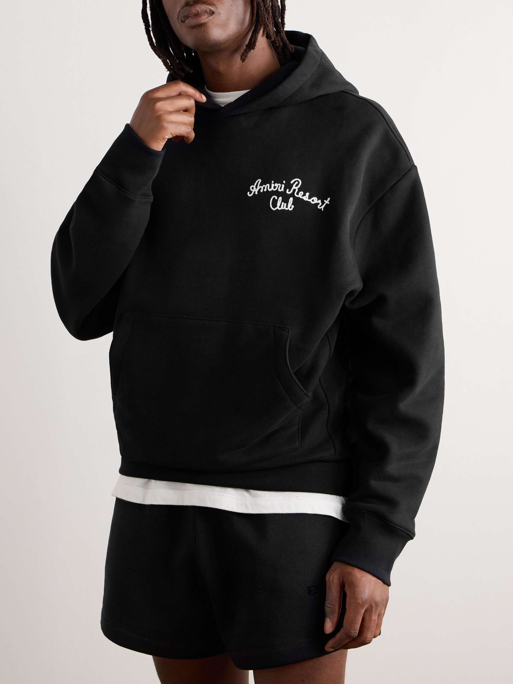 Spirit Logo-Embroidered Cotton-Blend Jersey Hoodie view