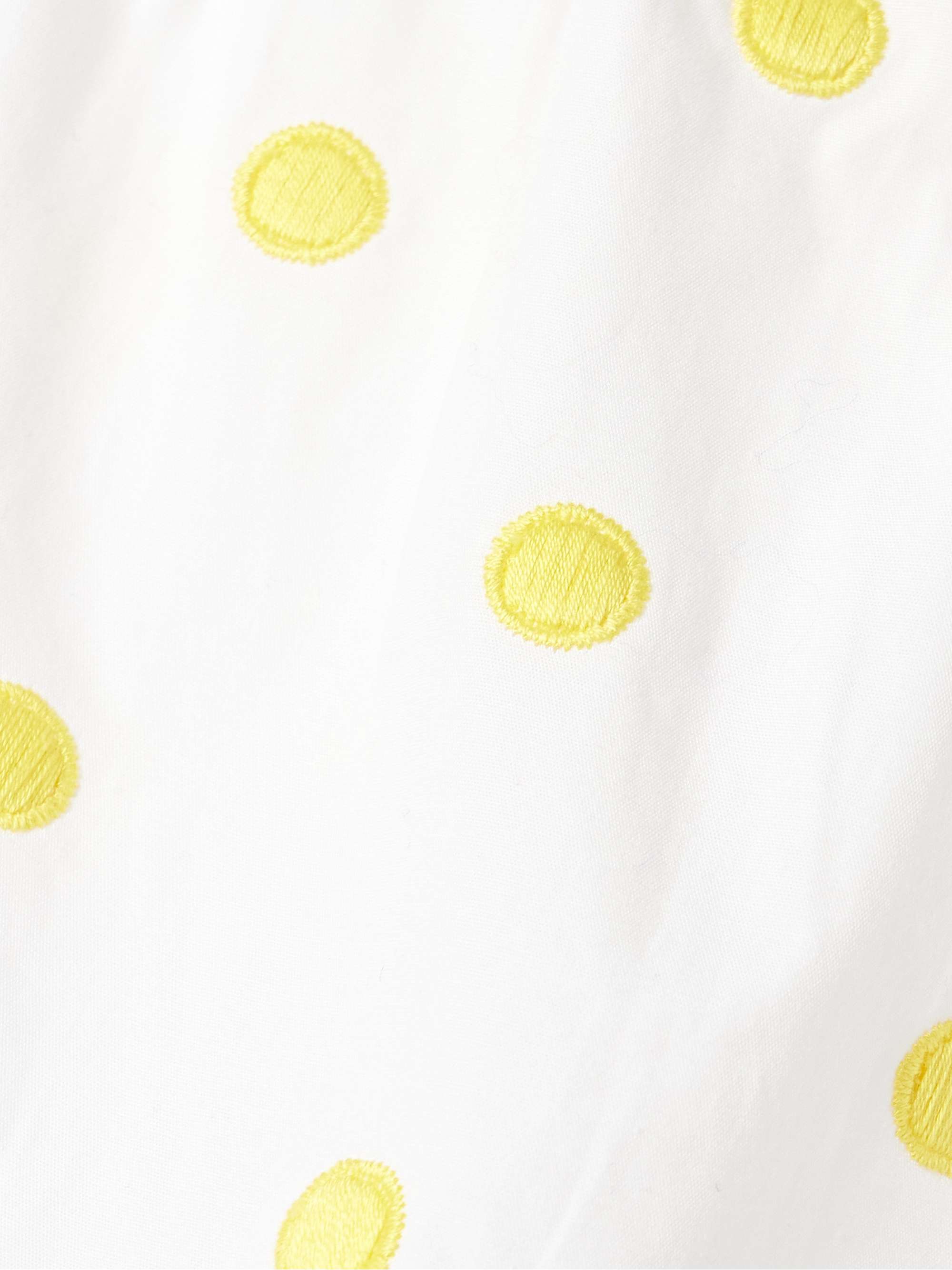 Fiocchini broderie anglaise-trimmed polka-dot cotton-poplin top view