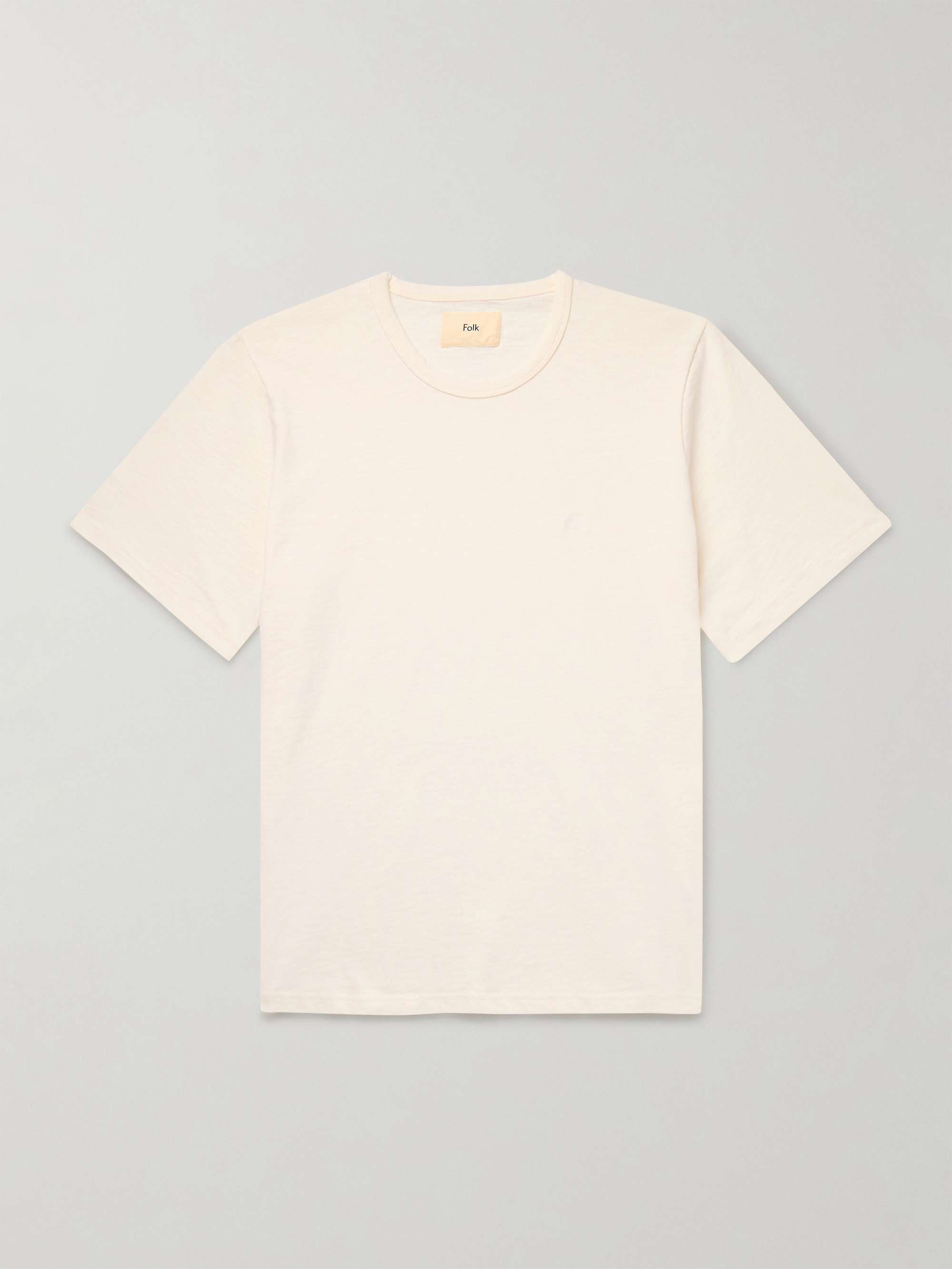 Embroidered Garment-Dyed Slub Cotton-Jersey T-Shirt hero visual