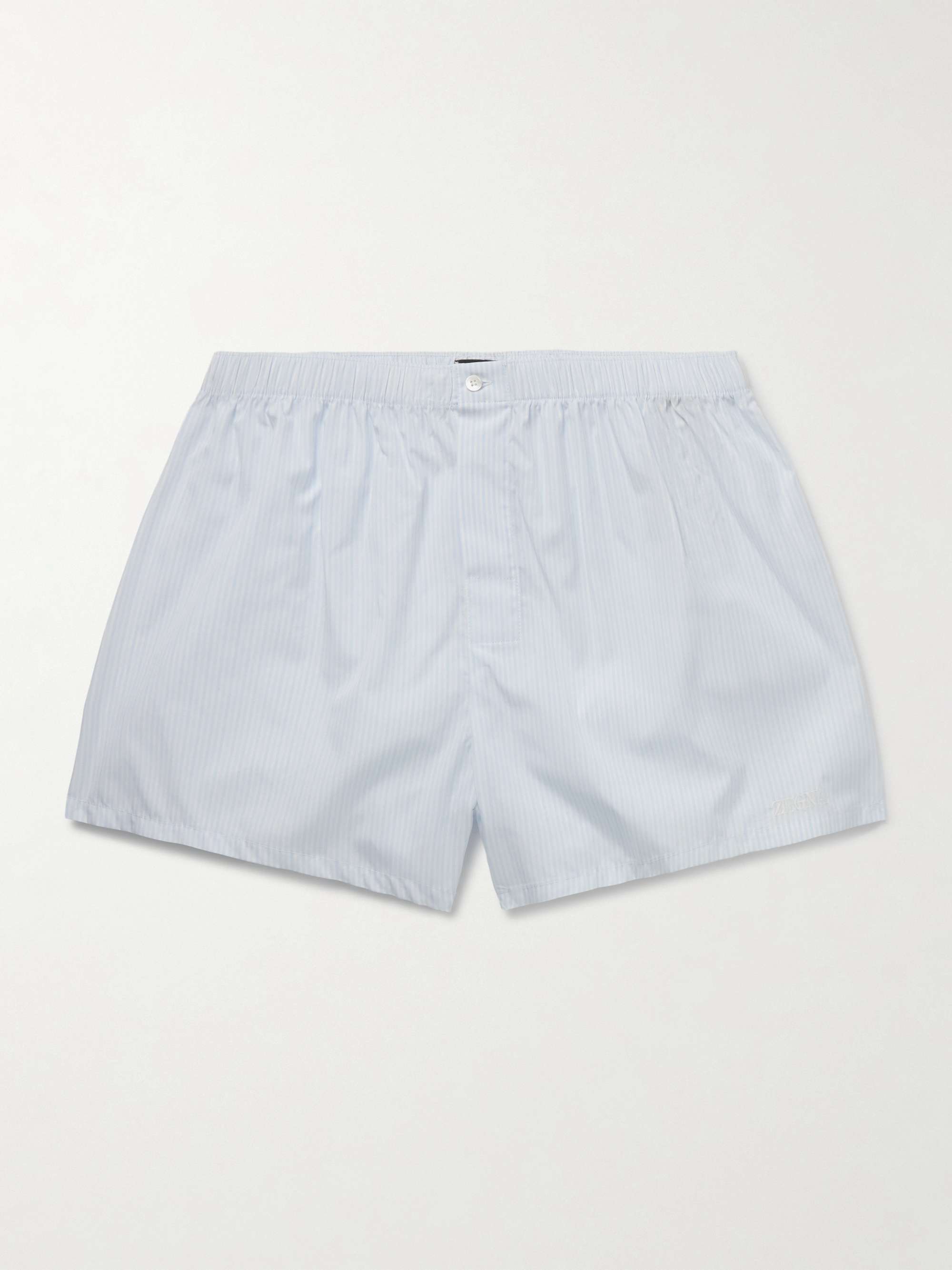 Striped Cotton-Poplin Boxer Shorts hero visual