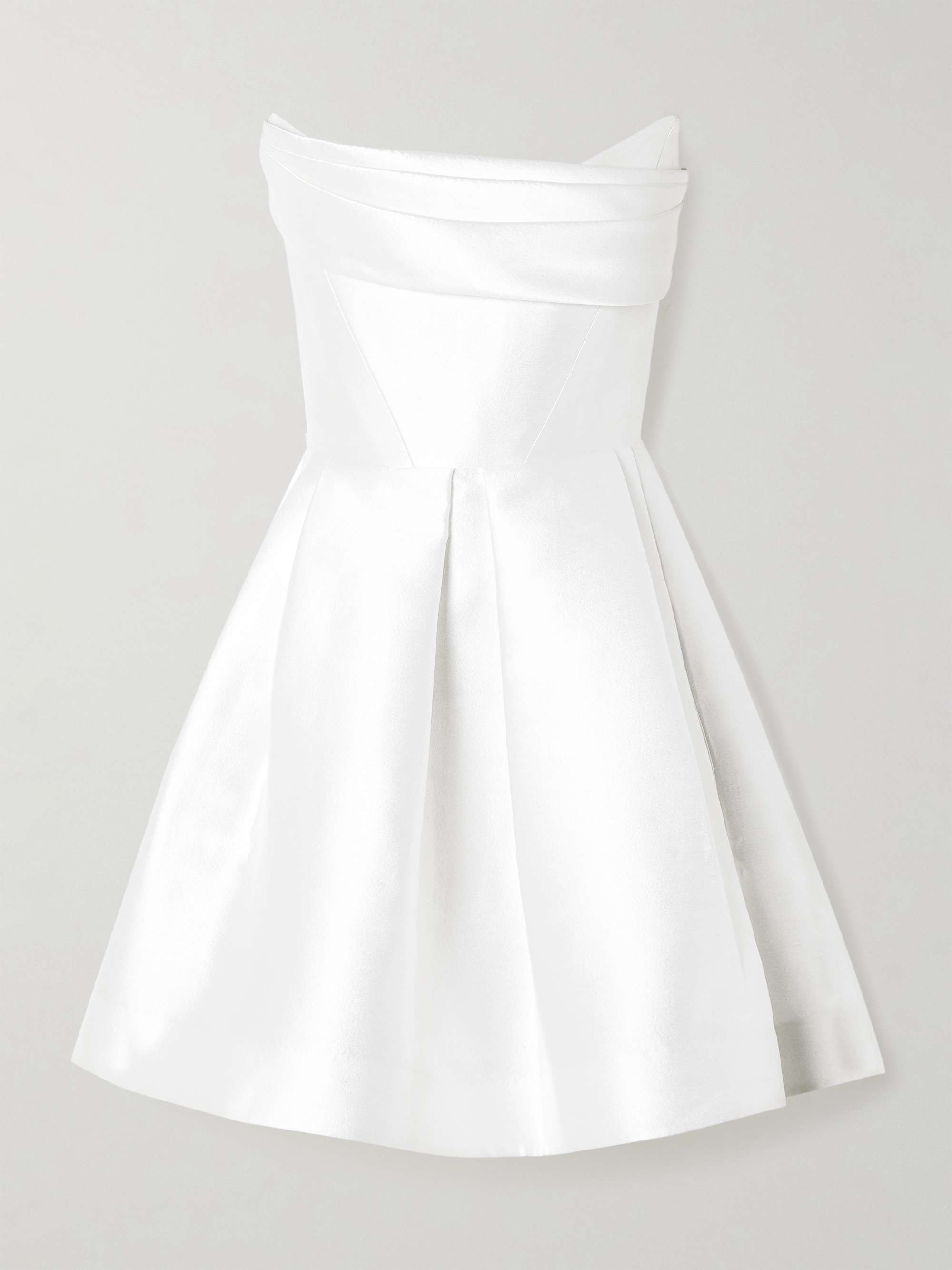 Strapless draped sateen mini dress hero visual