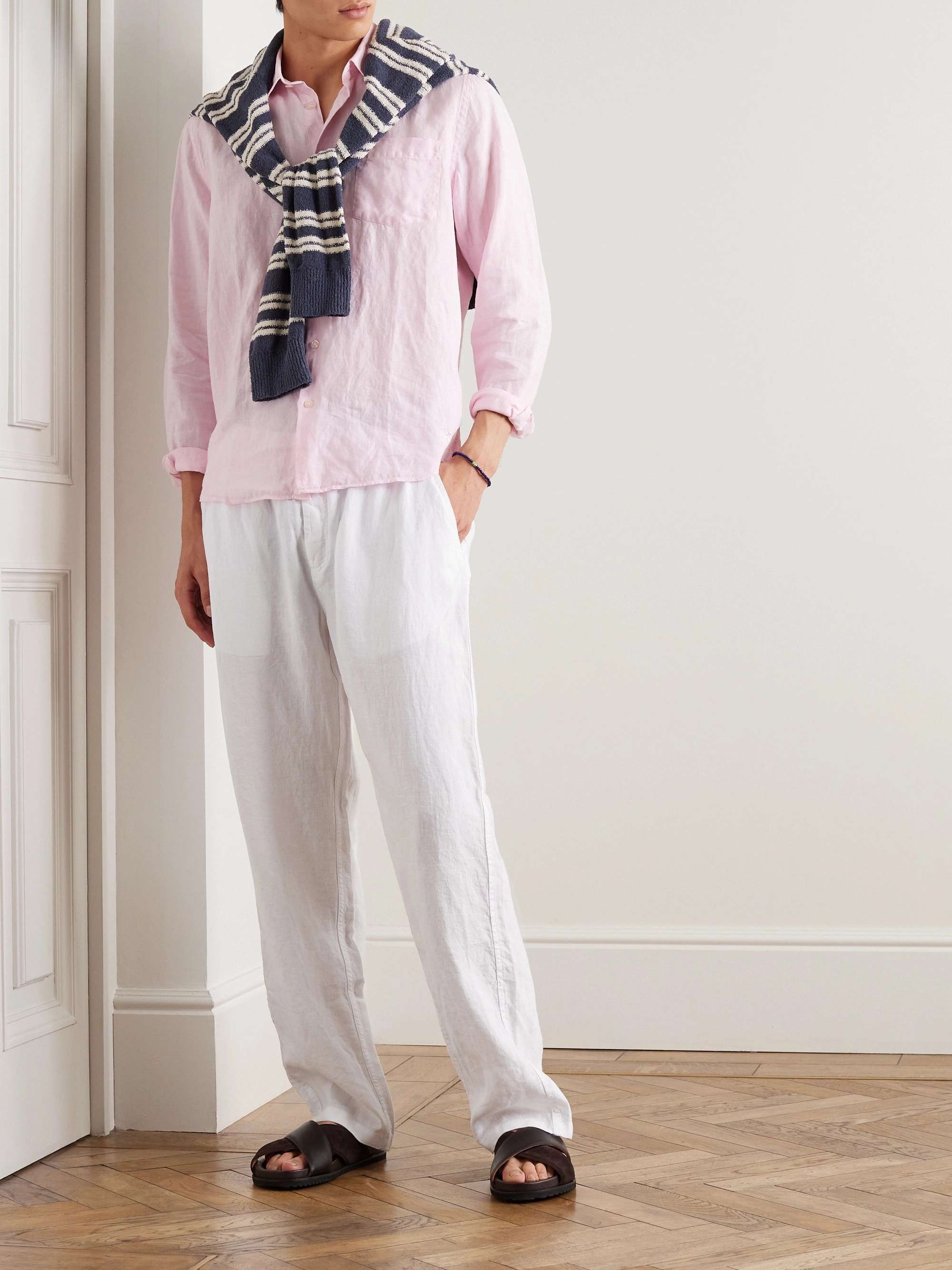 Pacha Wide-Leg Linen Drawstring Trousers view