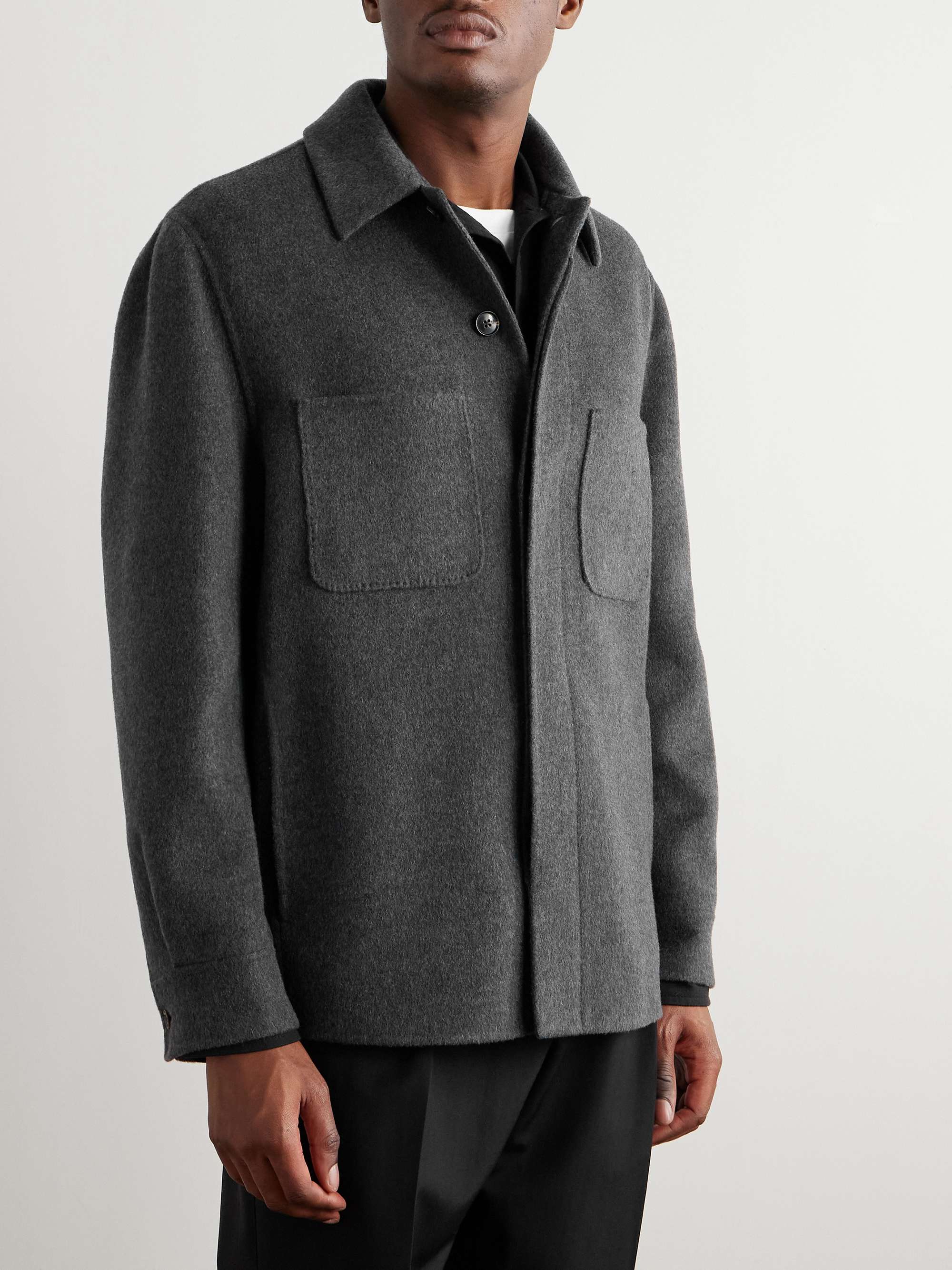 Double-Faced Cashmere Overshirt view