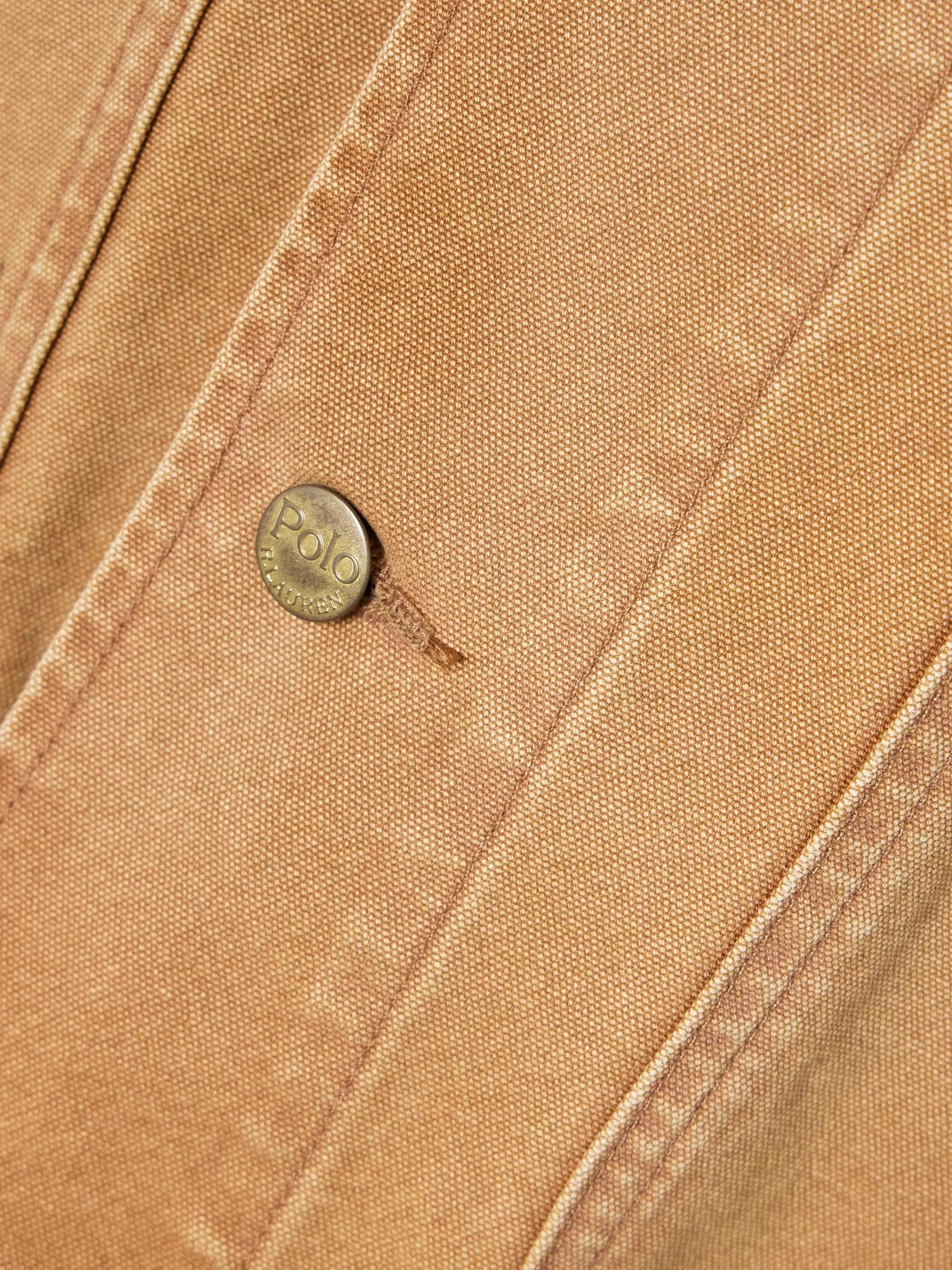 Appliquéd corduroy-trimmed cotton-canvas jacket view