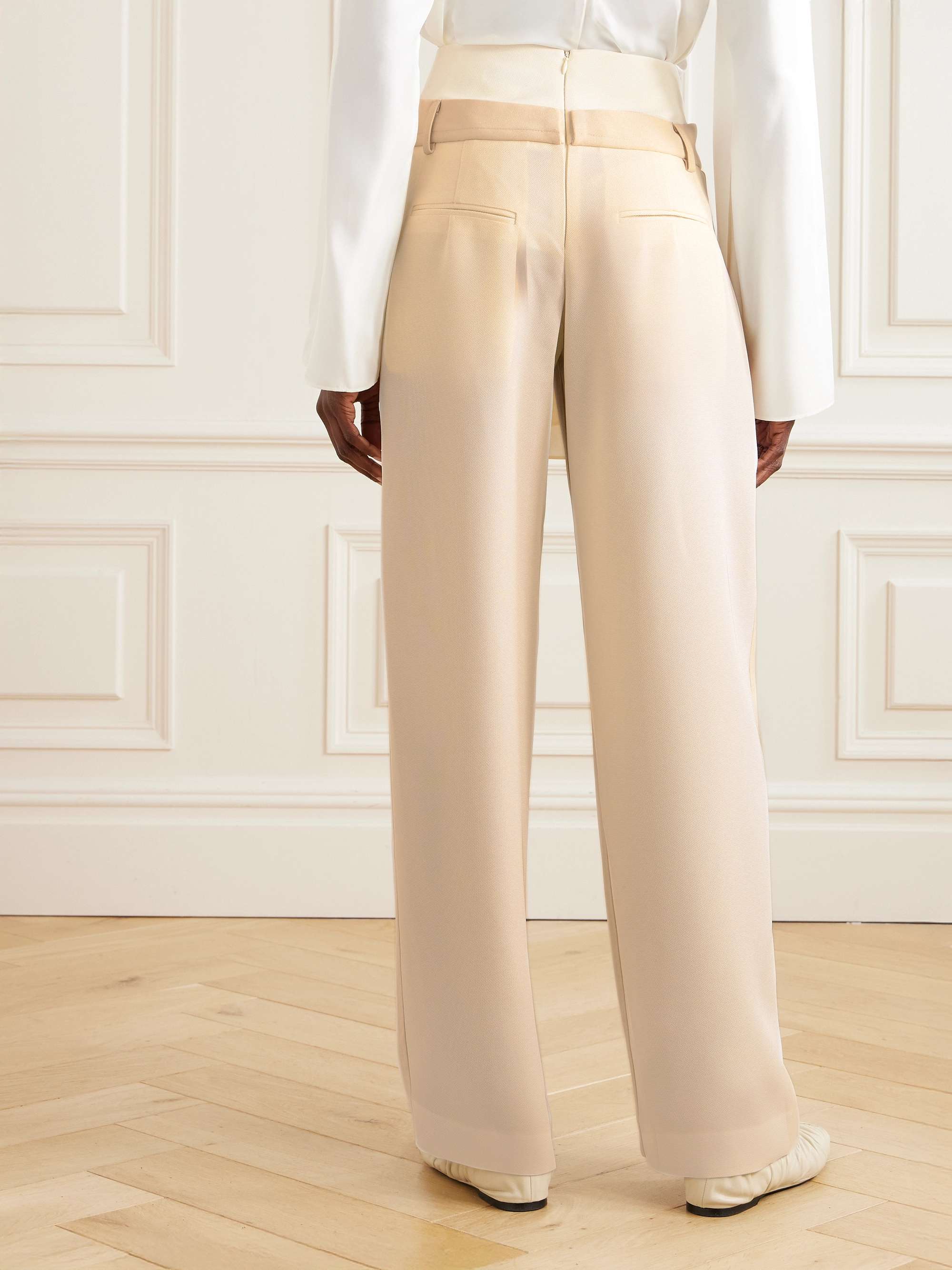 Sommar Duo piqué-trimmed crepe wide-leg pants view