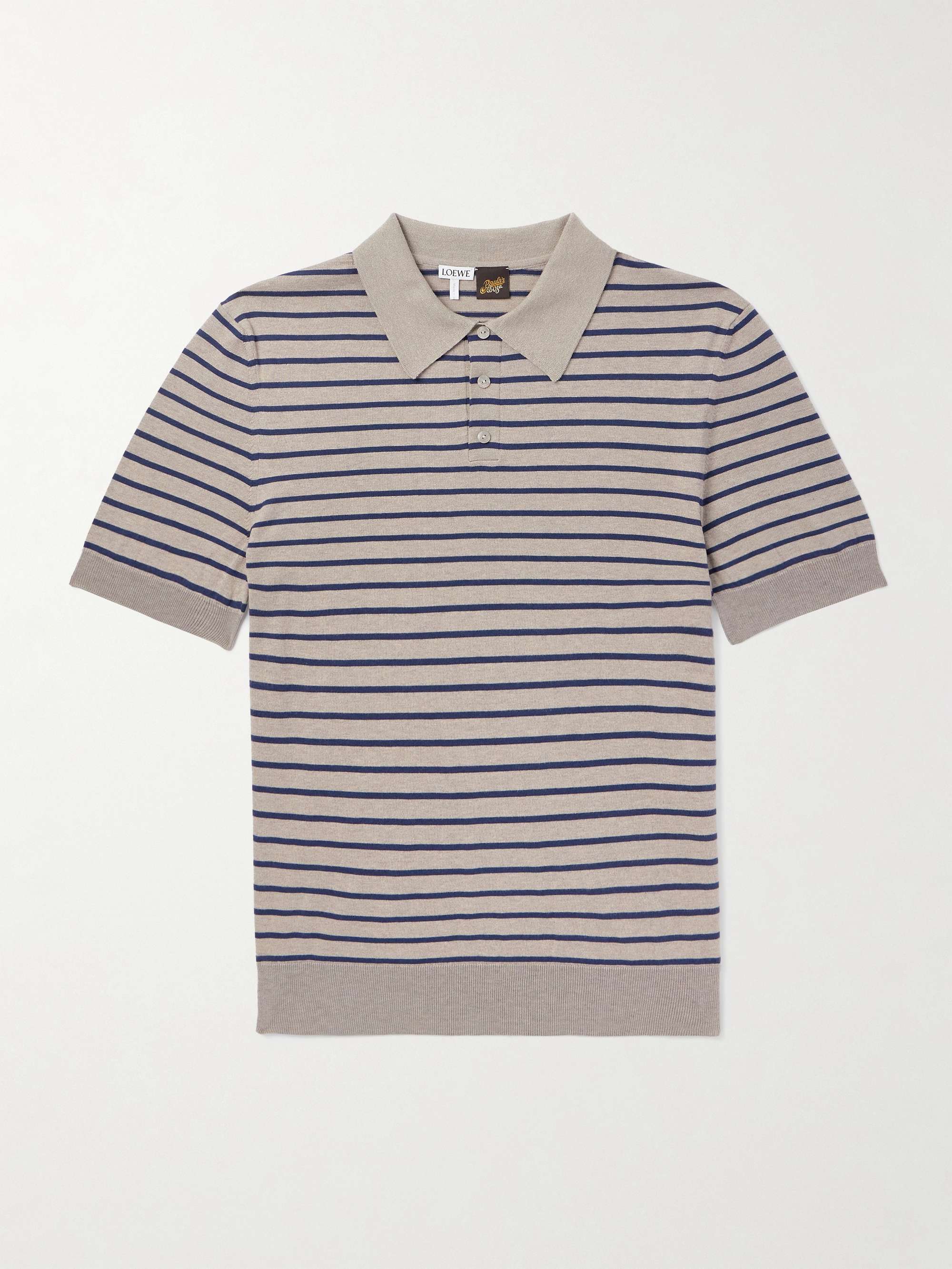+ Paula's Ibiza Slim-Fit Striped Cotton-Blend Polo Shirt hero visual