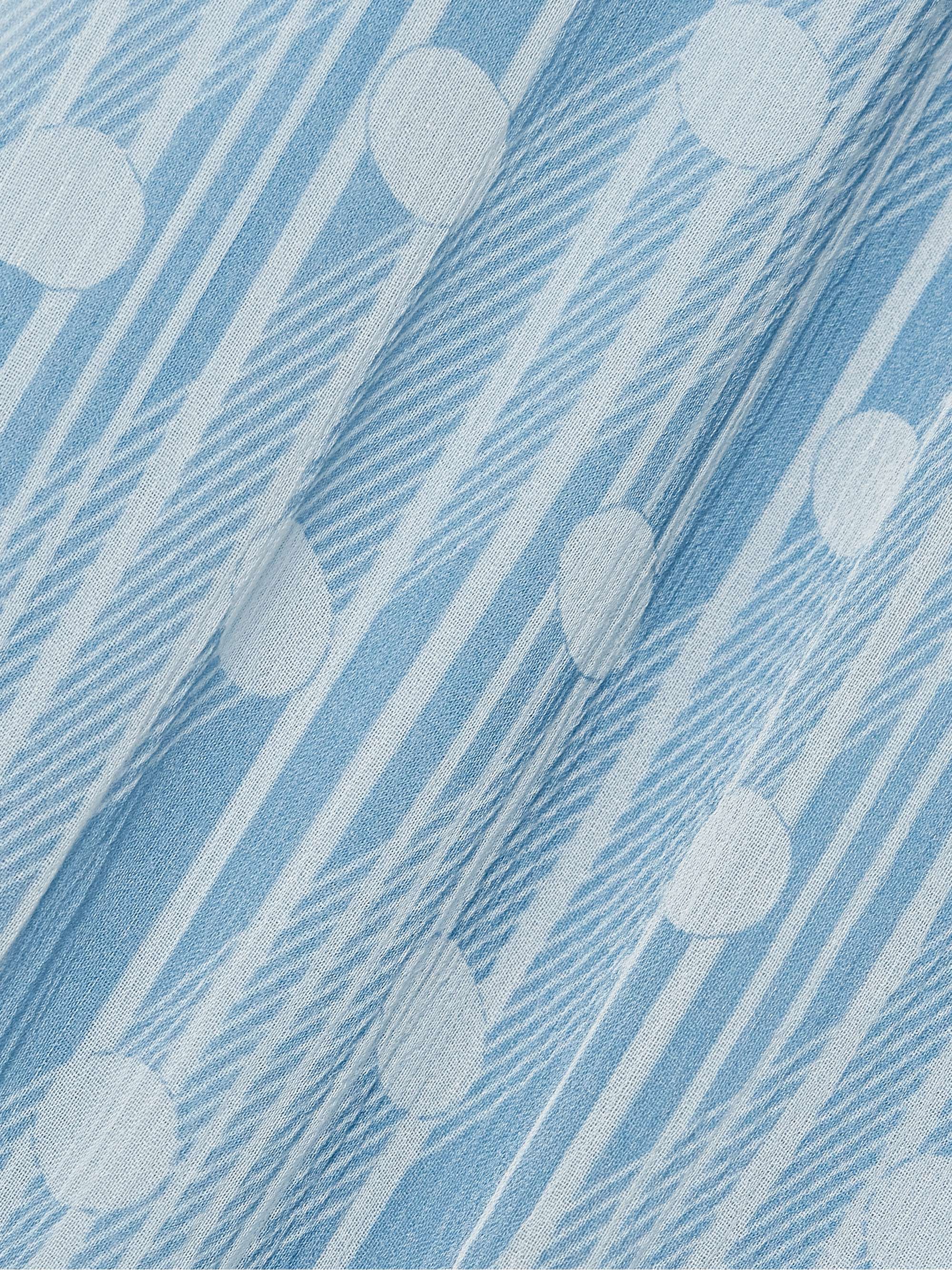 Meridian ruffled printed silk-crepon maxi dress view