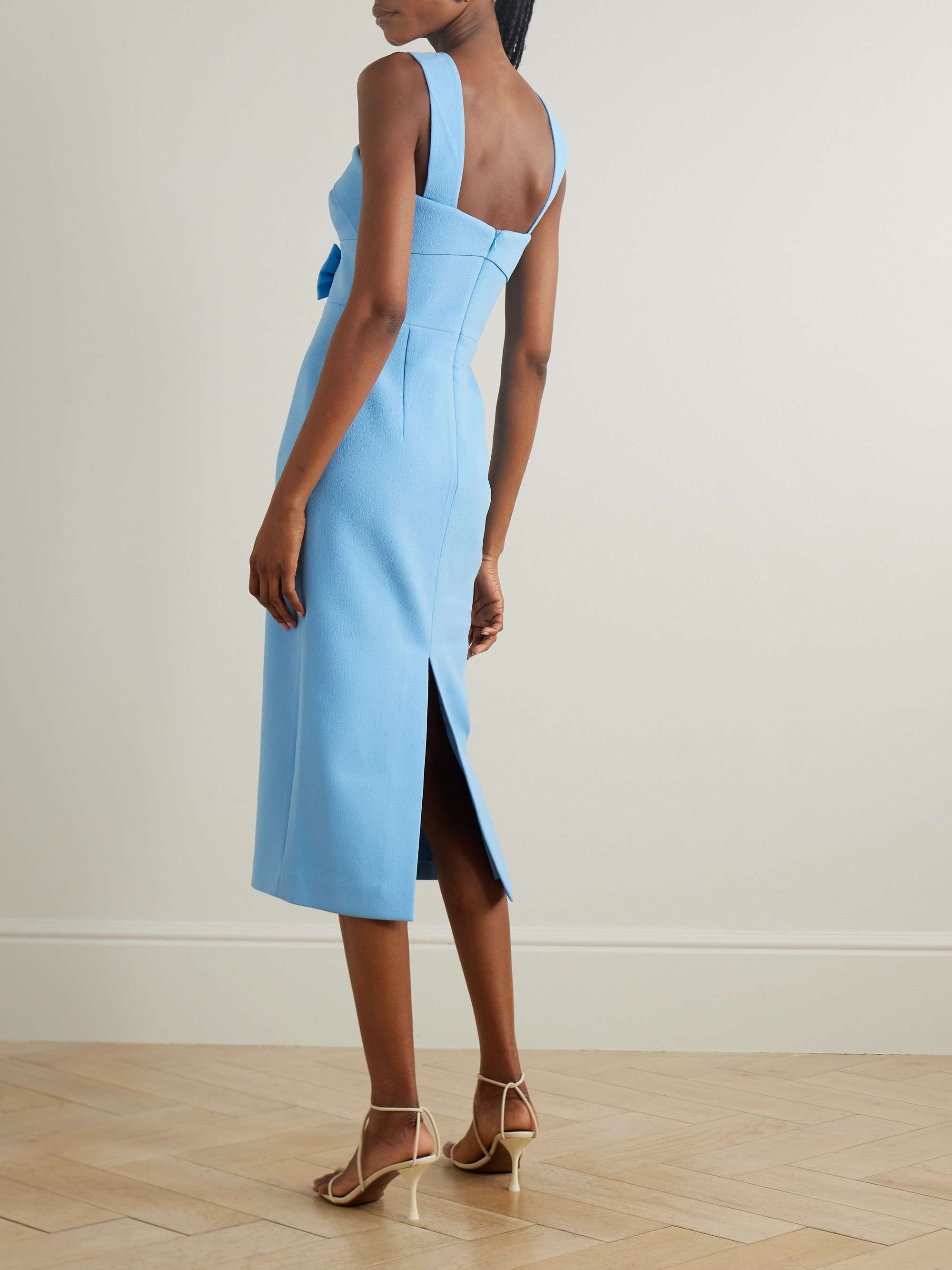 Skye taffeta-trimmed cutout cloqué midi dress view