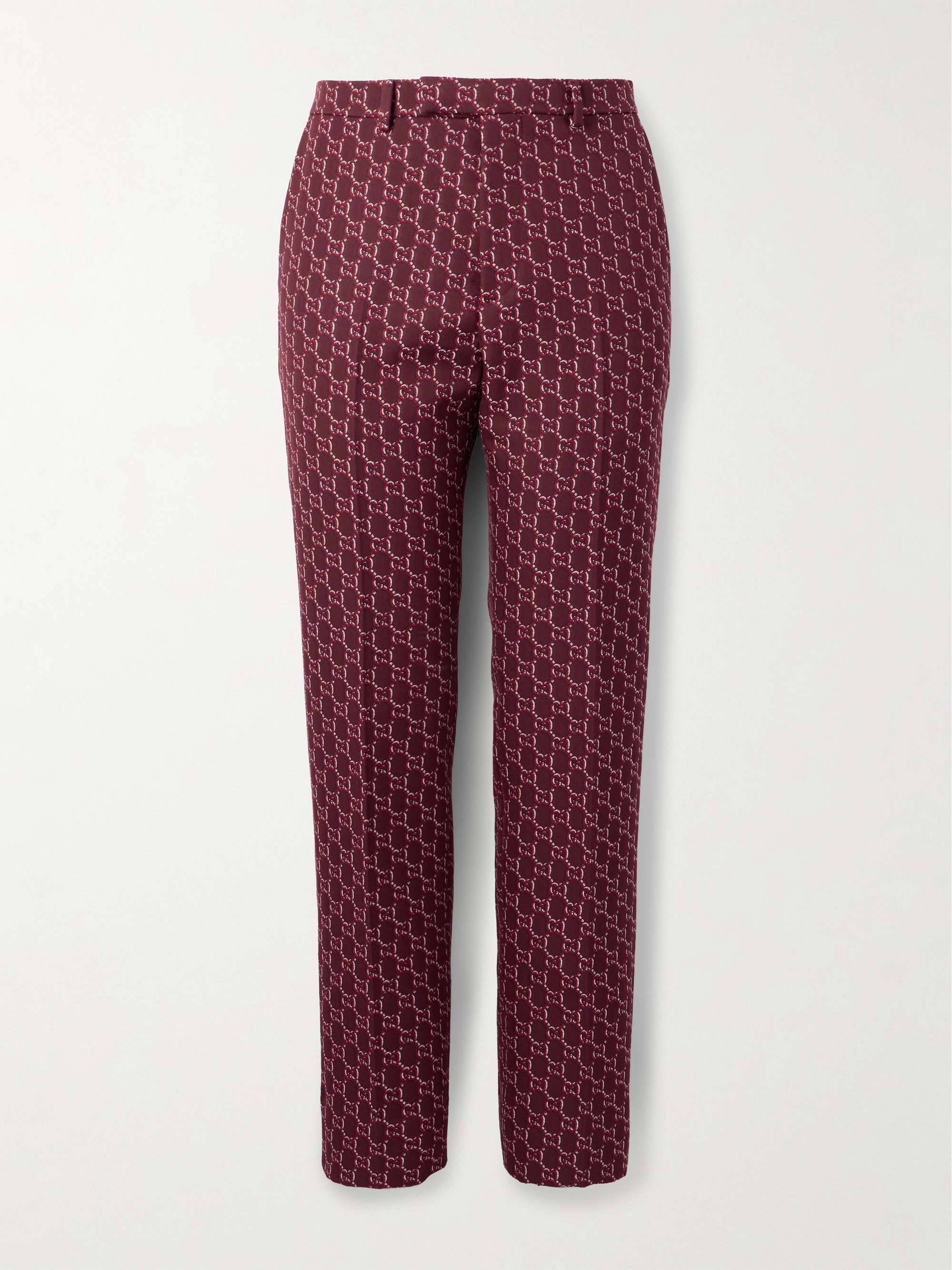 Straight-Leg Wool-Jacquard Trousers hero visual