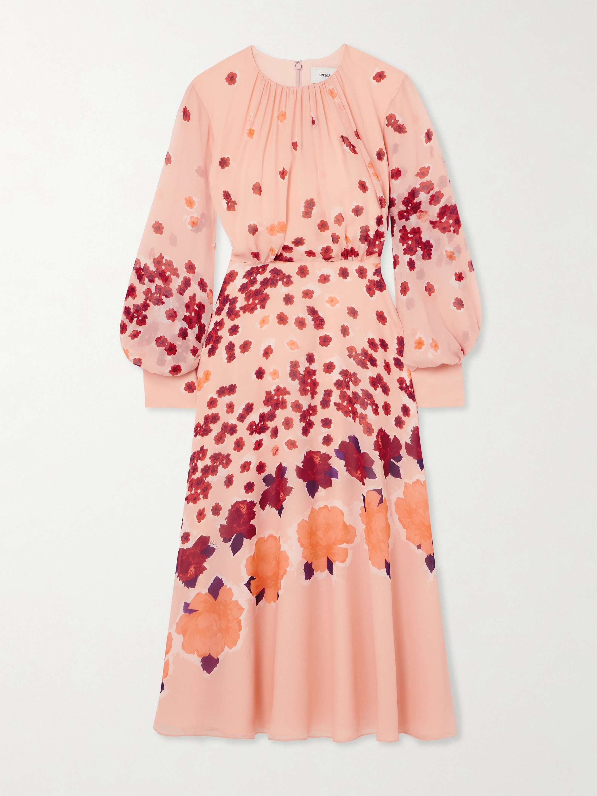 Margot gathered floral-print silk-georgette midi dress hero visual