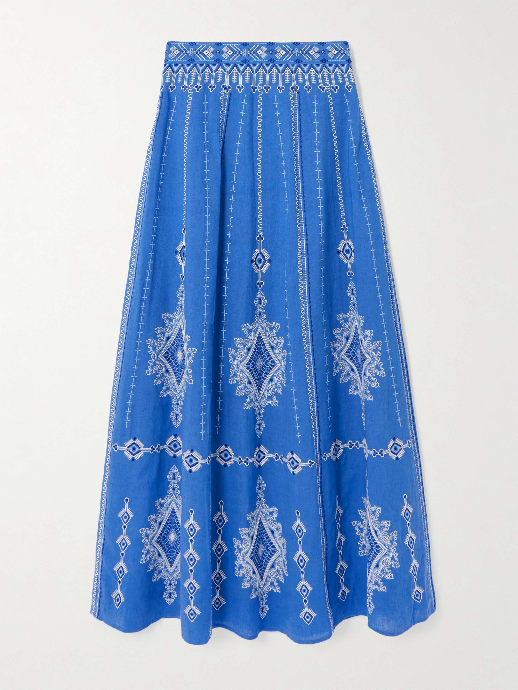 Camille Astragal embroidered linen and cotton-blend maxi skirt hero visual