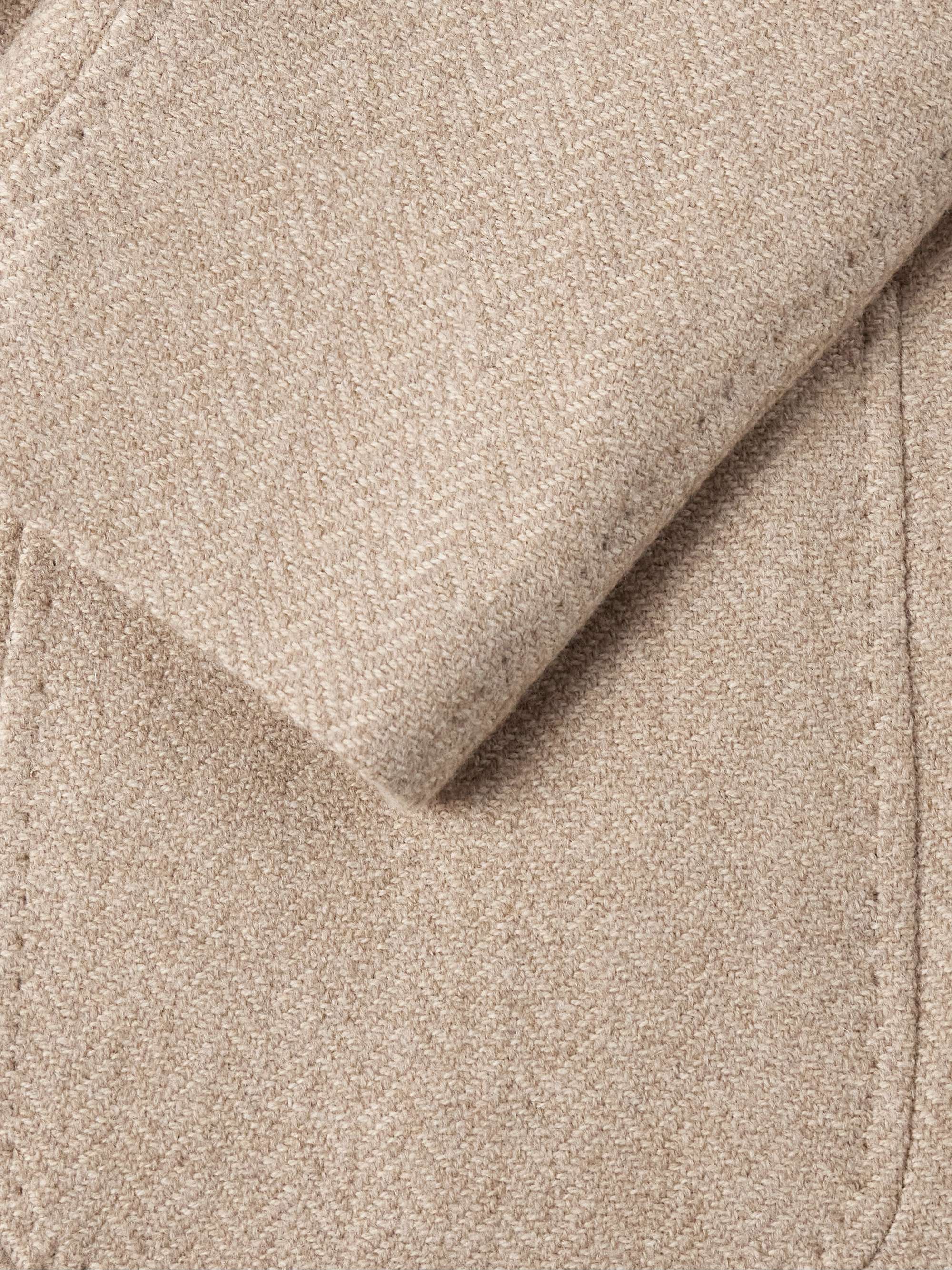 Gstaad Slim-Fit Nehru-Collar Herringbone Wool Jacket view